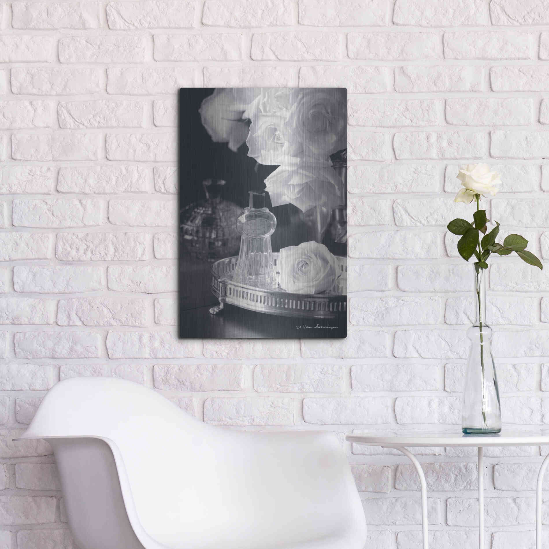 Luxe Metal Art 'Vintage Vanity II' by Debra Van Swearingen, Metal Wall Art,16x24