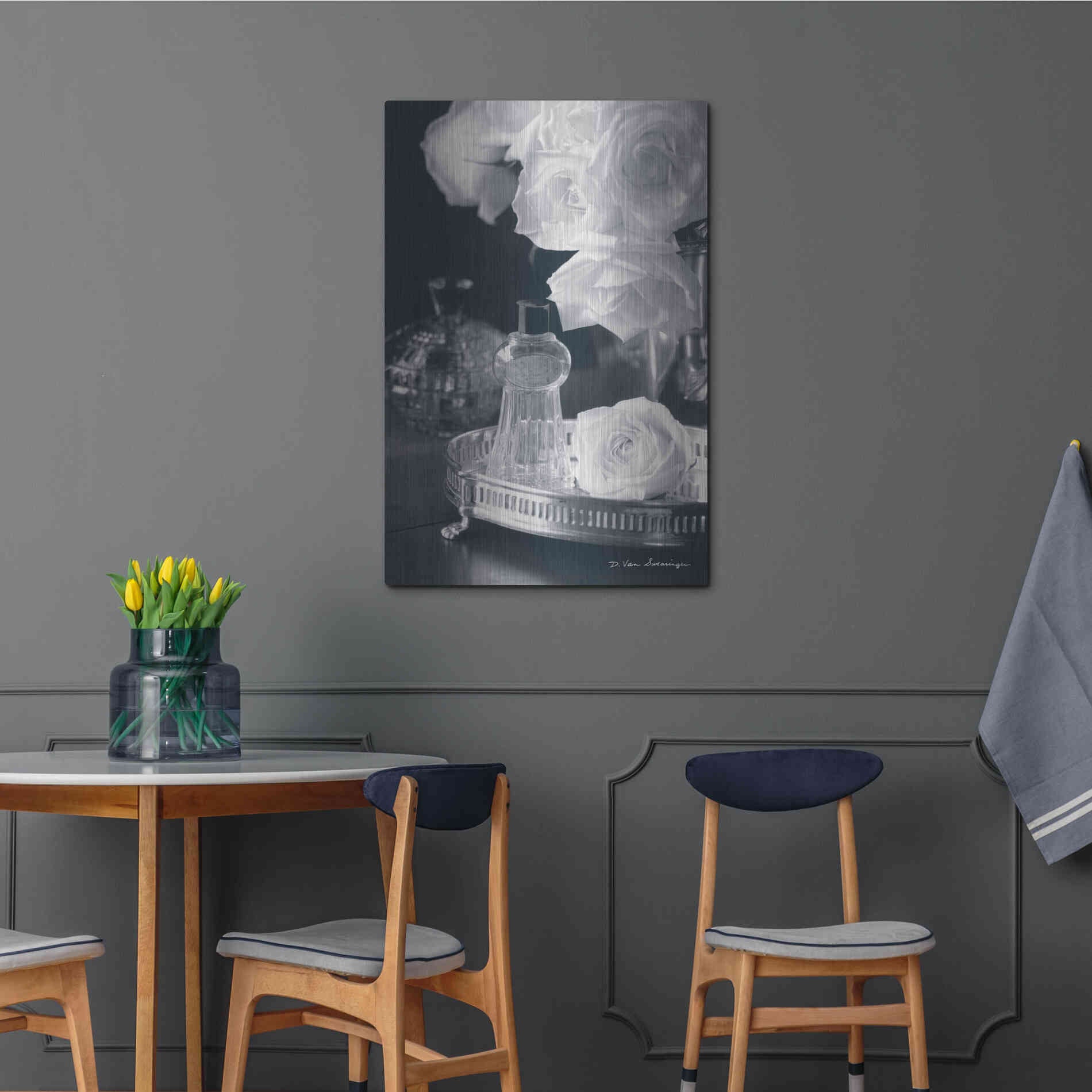 Luxe Metal Art 'Vintage Vanity II' by Debra Van Swearingen, Metal Wall Art,24x36