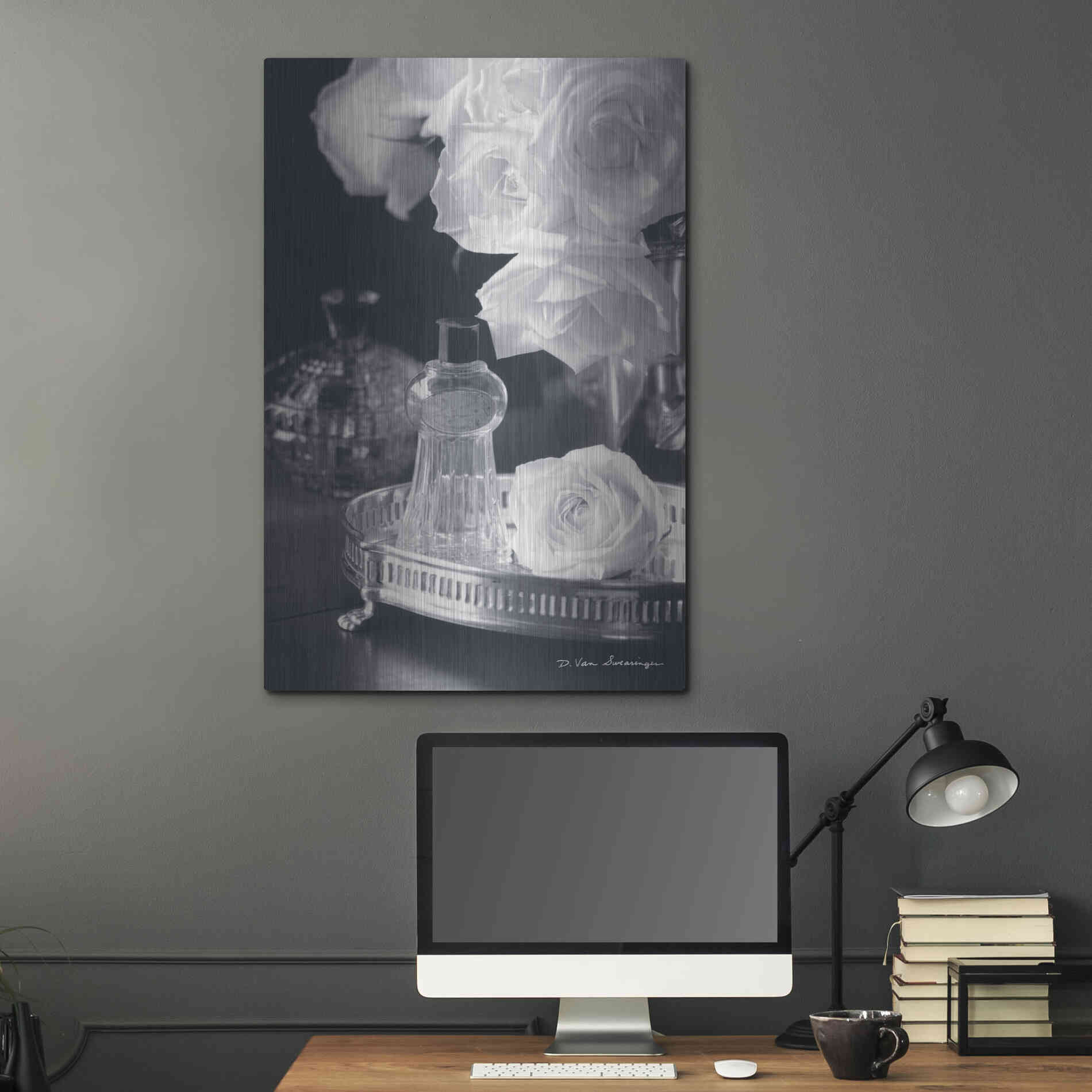 Luxe Metal Art 'Vintage Vanity II' by Debra Van Swearingen, Metal Wall Art,24x36