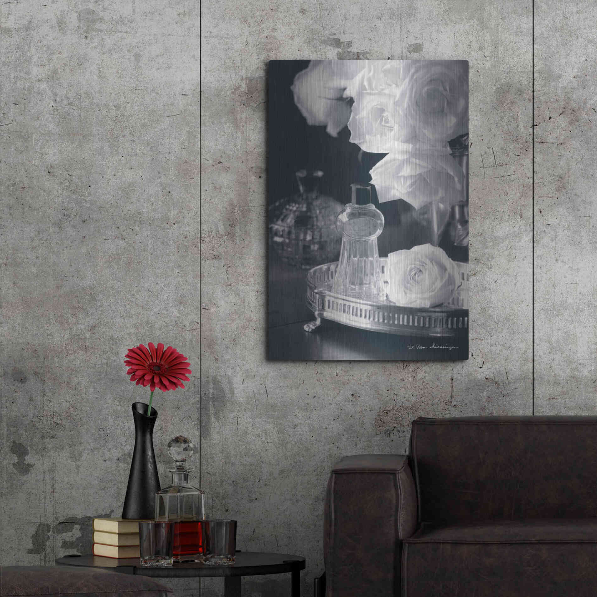 Luxe Metal Art 'Vintage Vanity II' by Debra Van Swearingen, Metal Wall Art,24x36