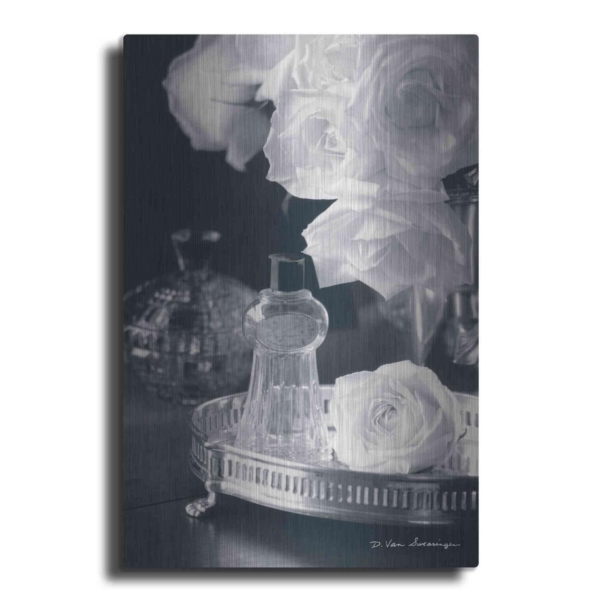 Luxe Metal Art 'Vintage Vanity II' by Debra Van Swearingen, Metal Wall Art