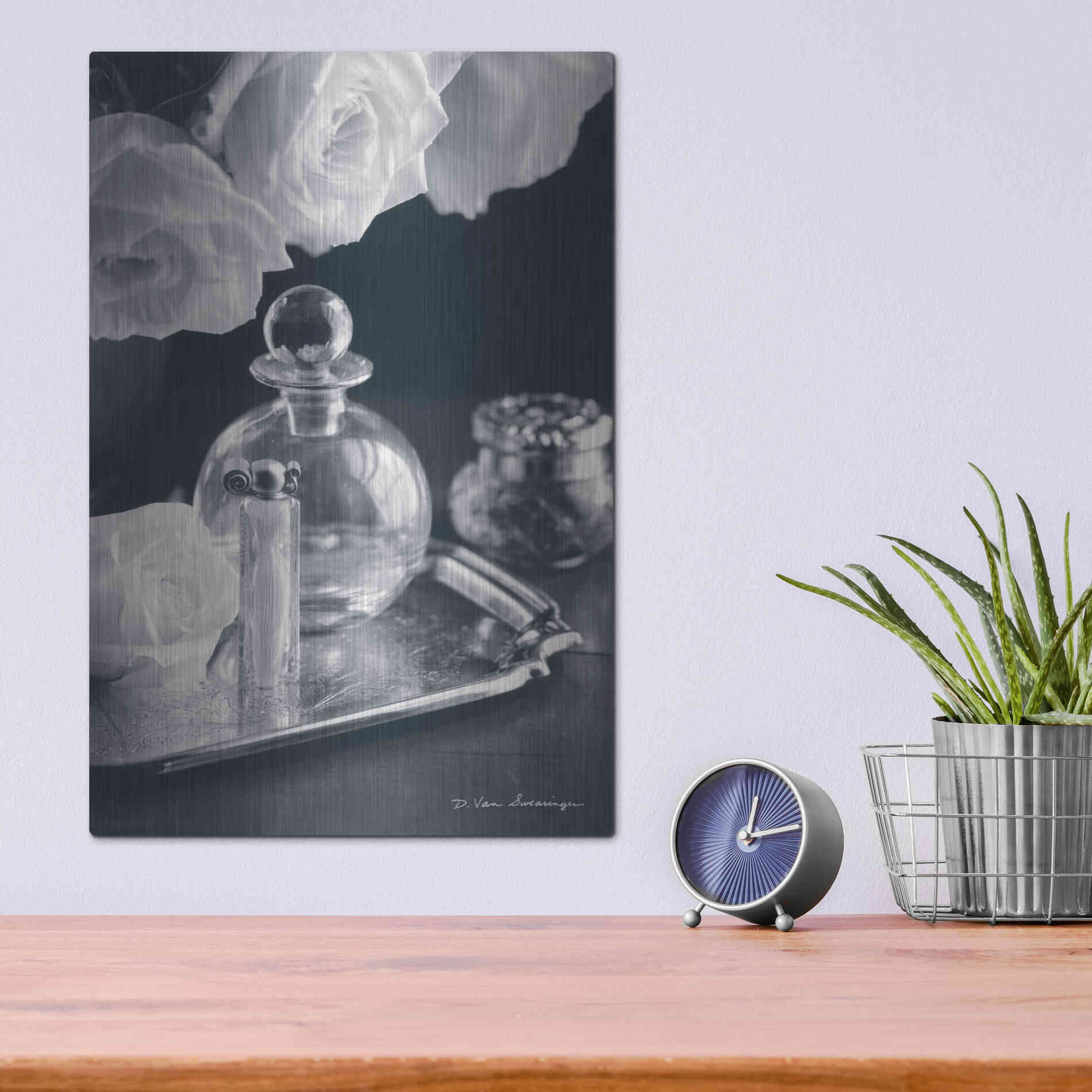 Luxe Metal Art 'Vintage Vanity III' by Debra Van Swearingen, Metal Wall Art,12x16