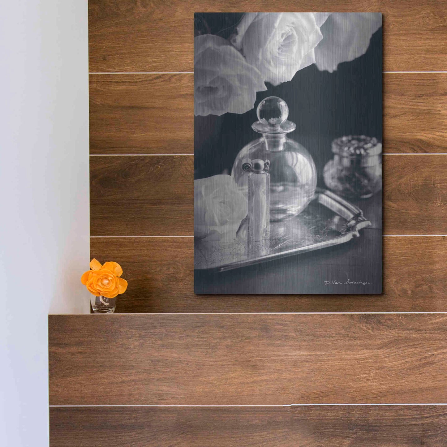 Luxe Metal Art 'Vintage Vanity III' by Debra Van Swearingen, Metal Wall Art,12x16