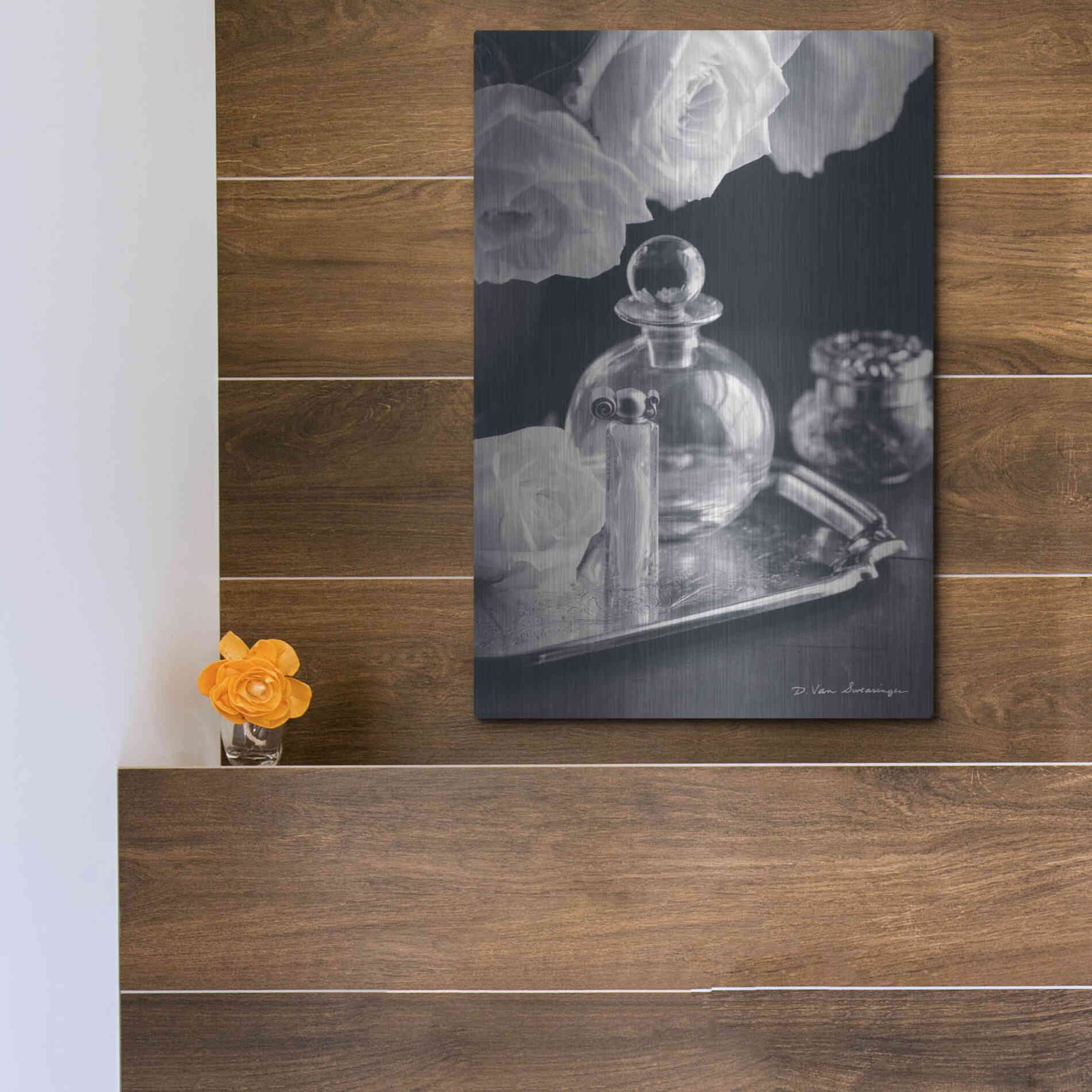 Luxe Metal Art 'Vintage Vanity III' by Debra Van Swearingen, Metal Wall Art,12x16