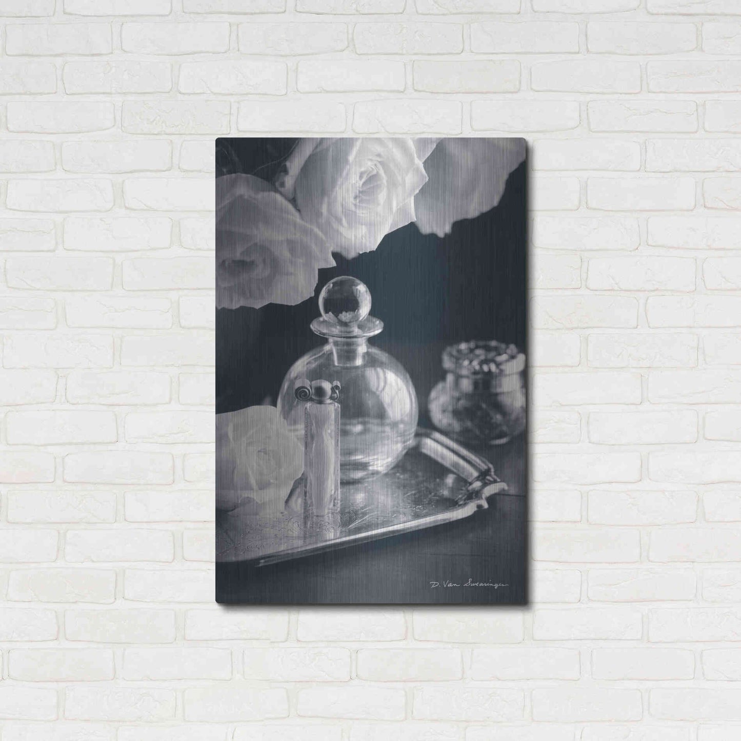 Luxe Metal Art 'Vintage Vanity III' by Debra Van Swearingen, Metal Wall Art,24x36