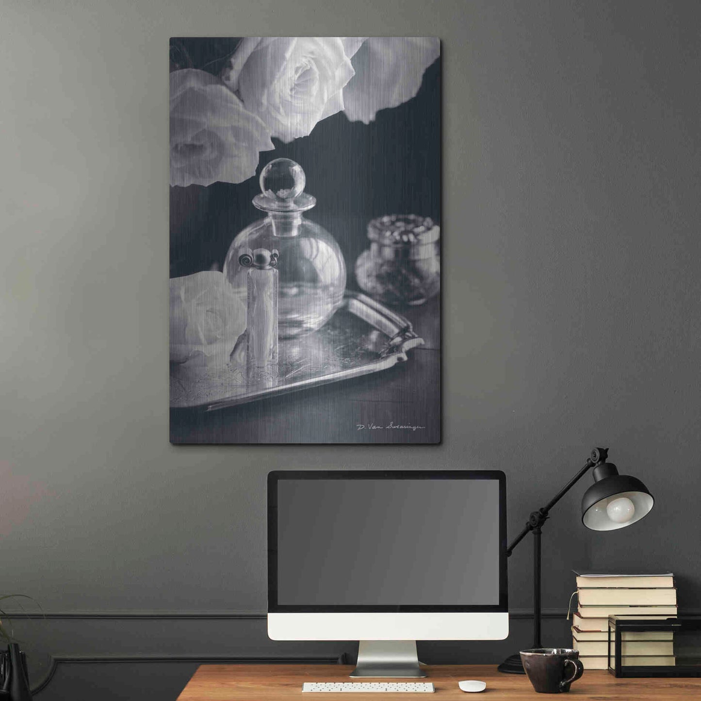 Luxe Metal Art 'Vintage Vanity III' by Debra Van Swearingen, Metal Wall Art,24x36