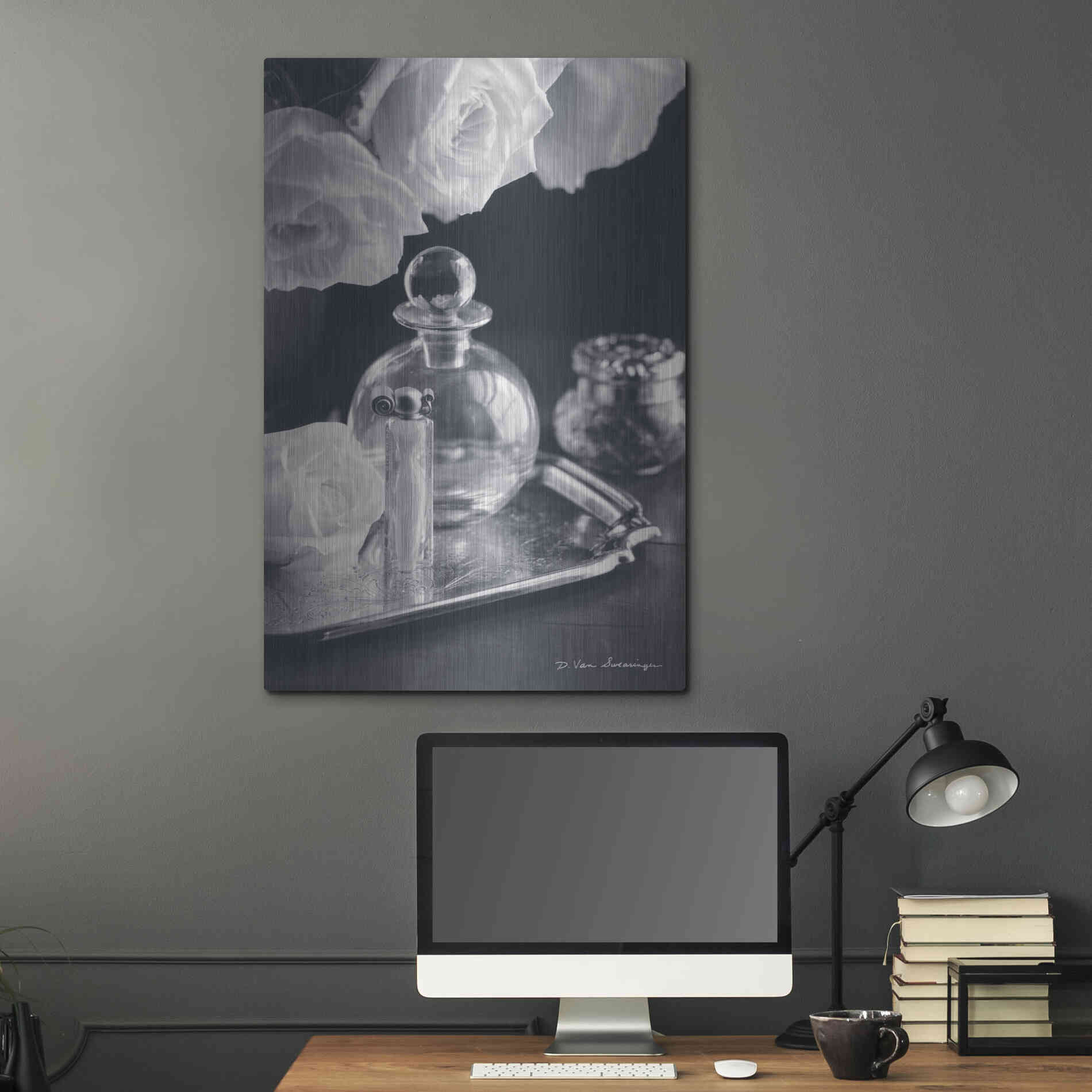 Luxe Metal Art 'Vintage Vanity III' by Debra Van Swearingen, Metal Wall Art,24x36