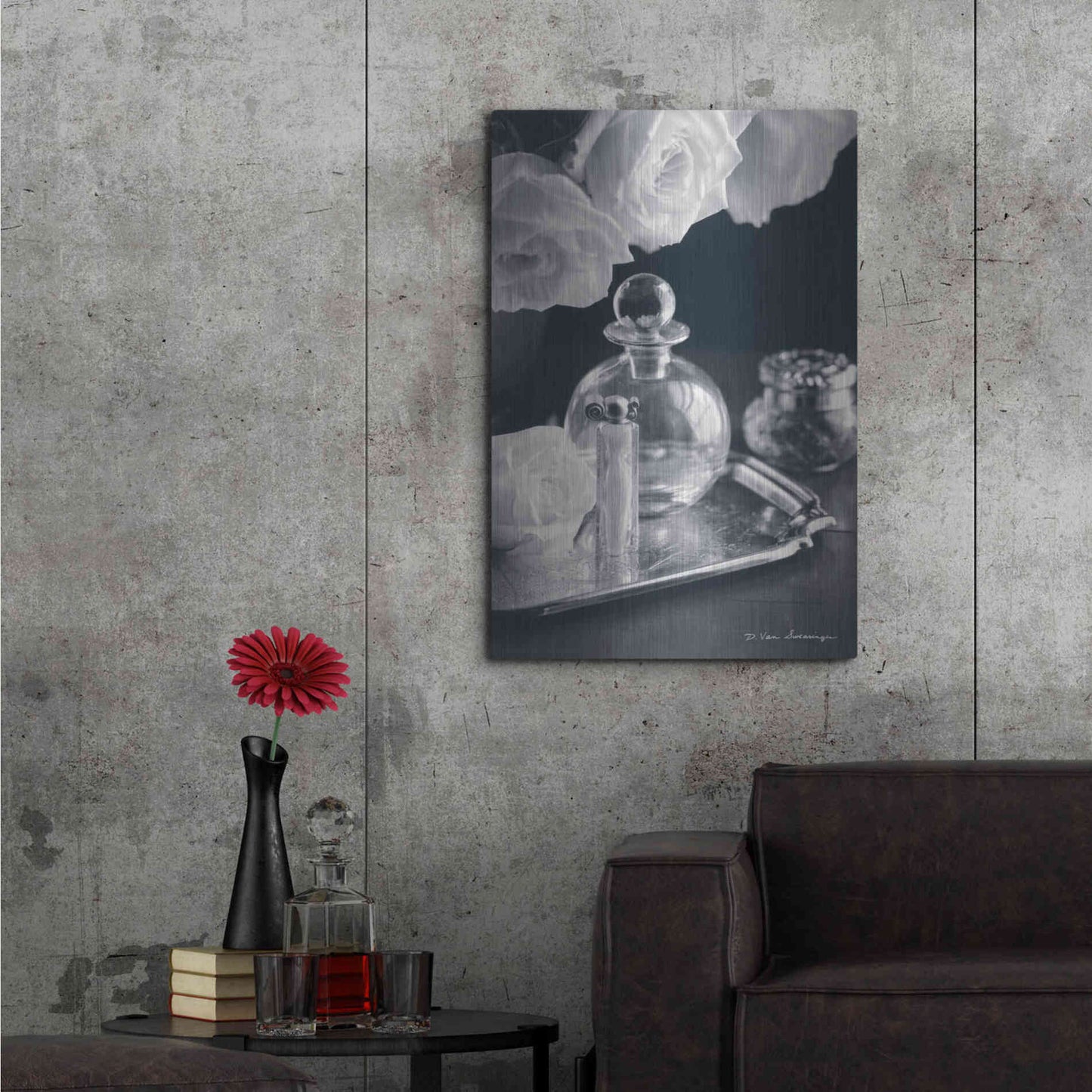 Luxe Metal Art 'Vintage Vanity III' by Debra Van Swearingen, Metal Wall Art,24x36