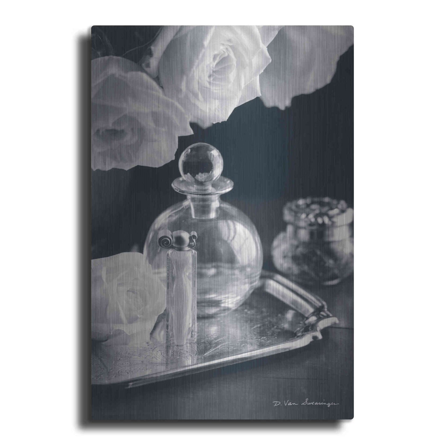 Luxe Metal Art 'Vintage Vanity III' by Debra Van Swearingen, Metal Wall Art