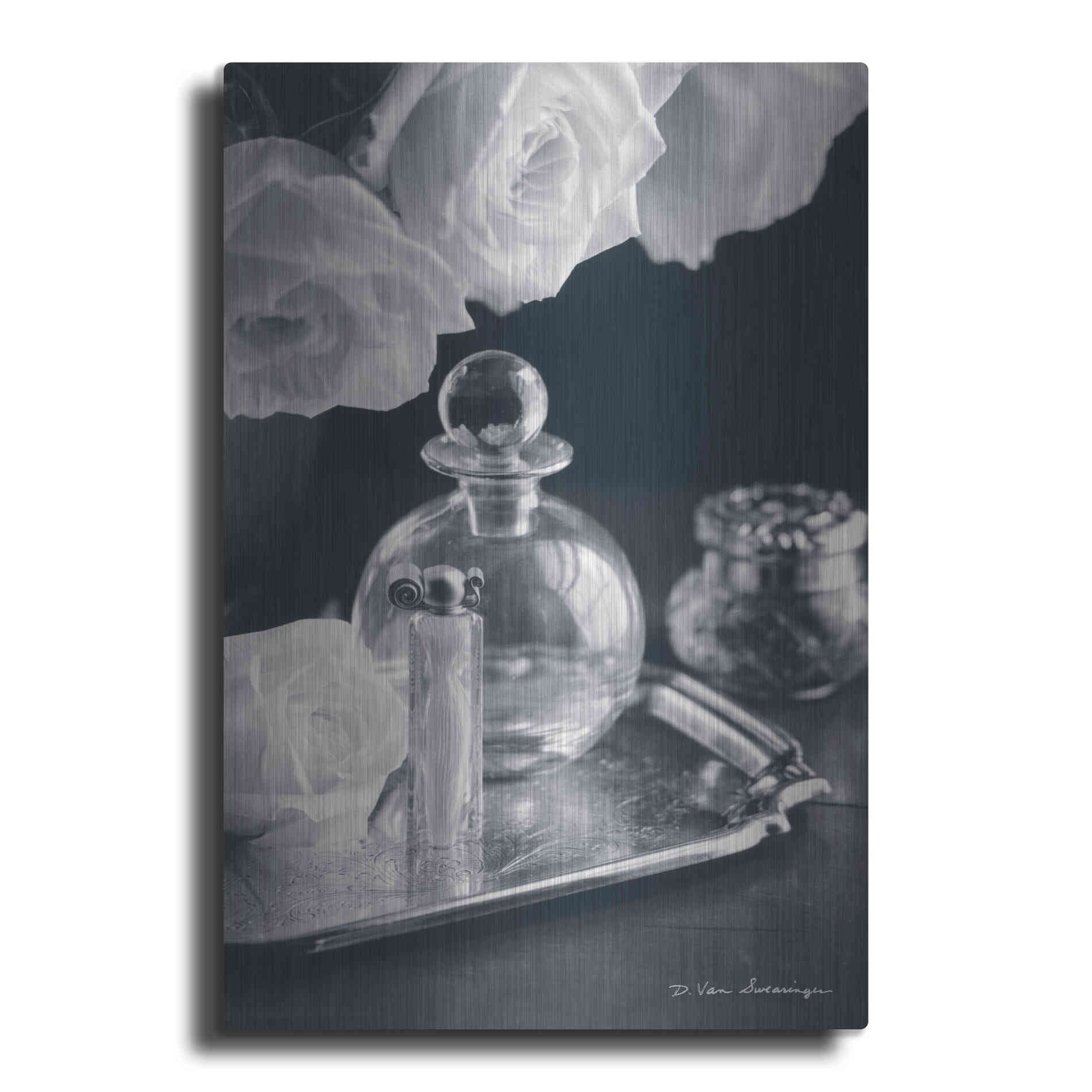 Luxe Metal Art 'Vintage Vanity III' by Debra Van Swearingen, Metal Wall Art