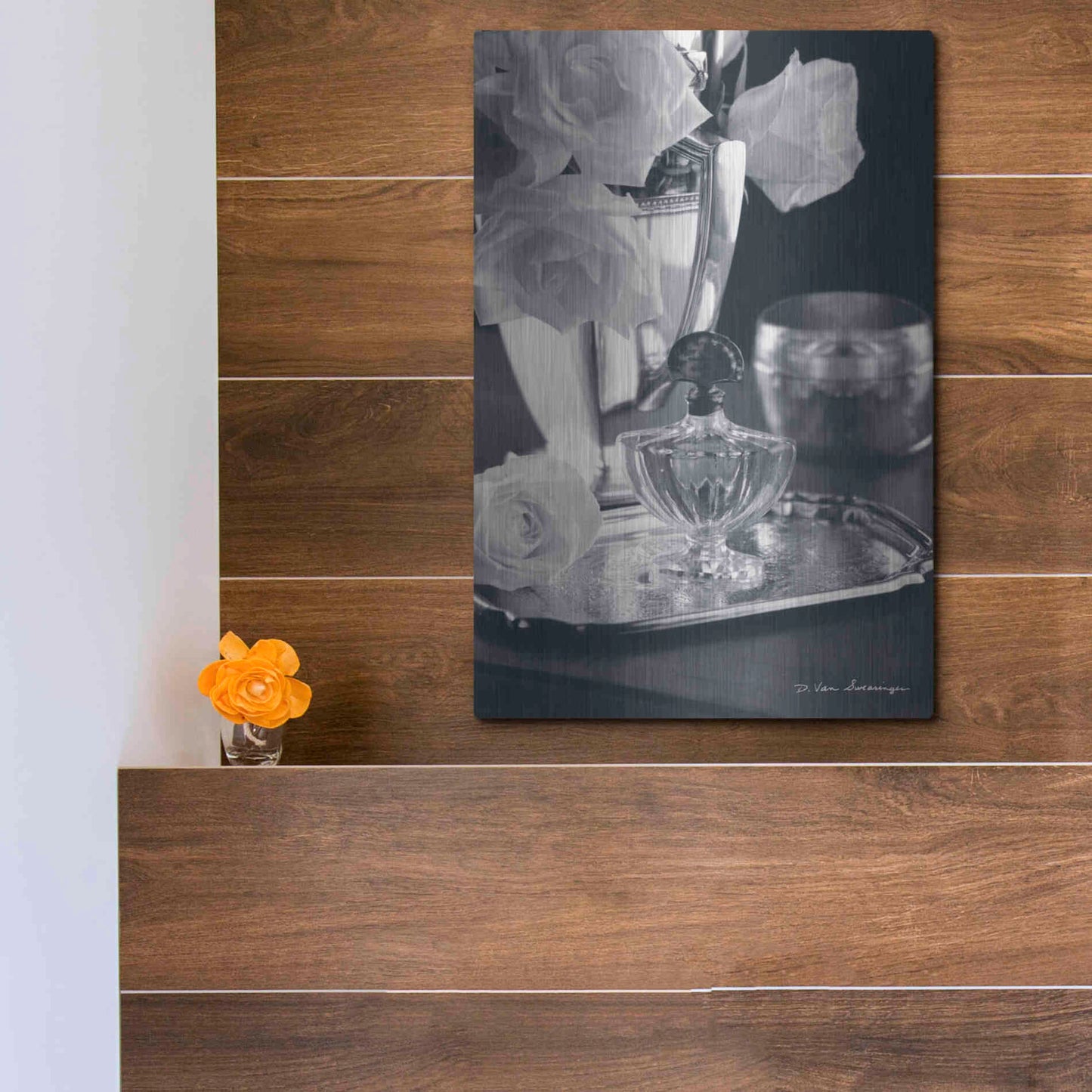 Luxe Metal Art 'Vintage Vanity IV' by Debra Van Swearingen, Metal Wall Art,12x16