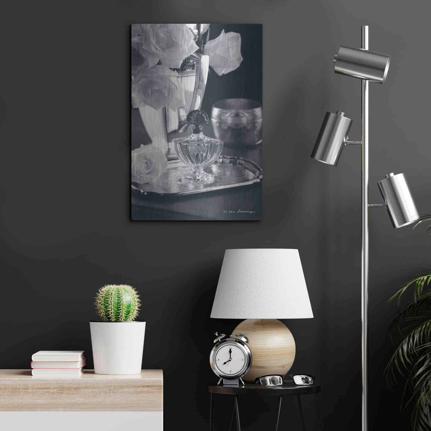 Luxe Metal Art 'Vintage Vanity IV' by Debra Van Swearingen, Metal Wall Art,16x24