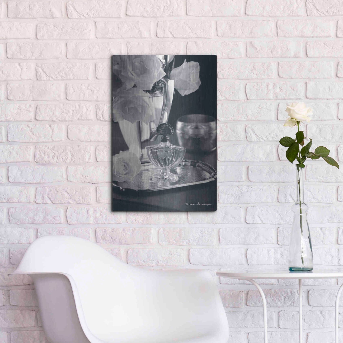 Luxe Metal Art 'Vintage Vanity IV' by Debra Van Swearingen, Metal Wall Art,16x24