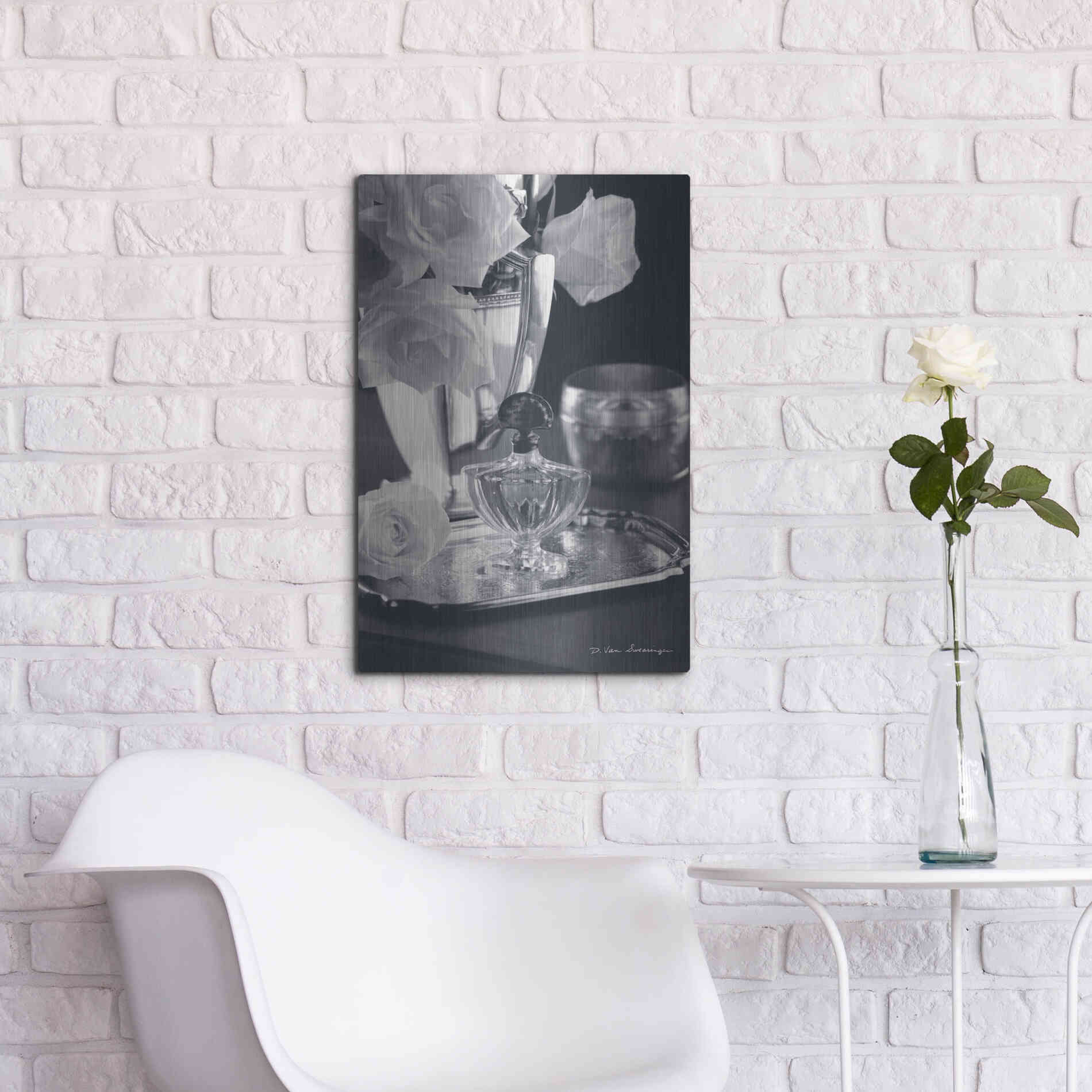 Luxe Metal Art 'Vintage Vanity IV' by Debra Van Swearingen, Metal Wall Art,16x24