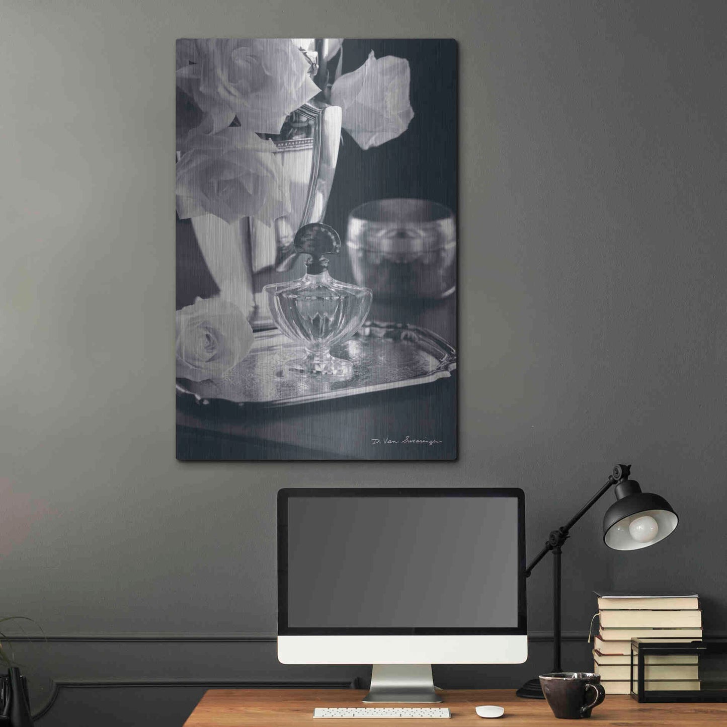 Luxe Metal Art 'Vintage Vanity IV' by Debra Van Swearingen, Metal Wall Art,24x36