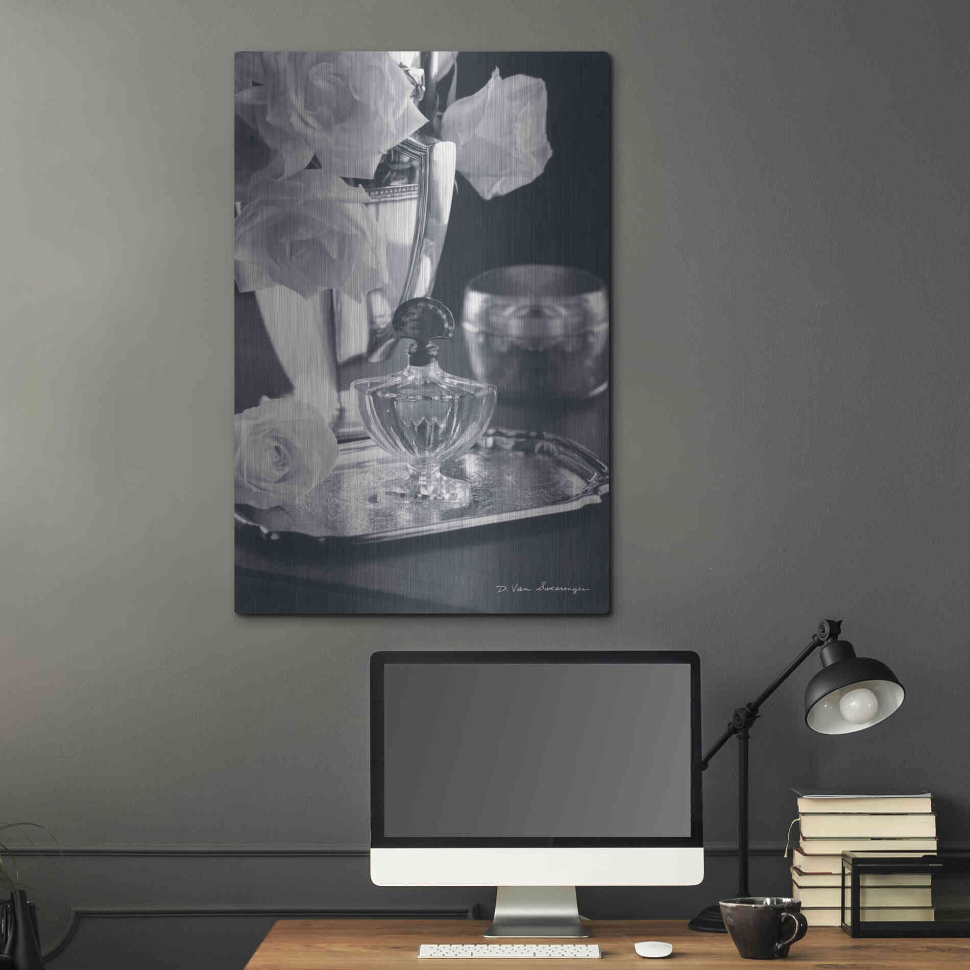 Luxe Metal Art 'Vintage Vanity IV' by Debra Van Swearingen, Metal Wall Art,24x36