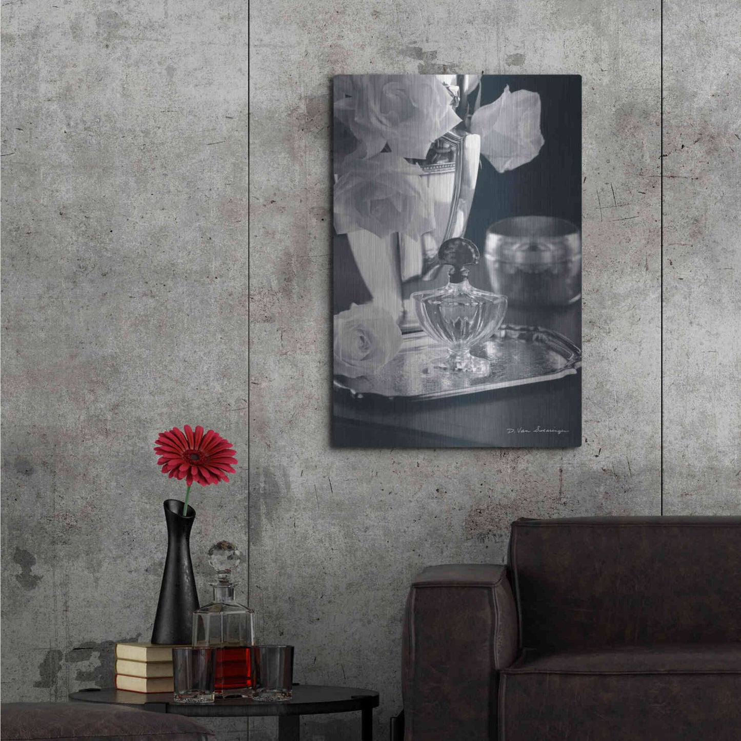 Luxe Metal Art 'Vintage Vanity IV' by Debra Van Swearingen, Metal Wall Art,24x36