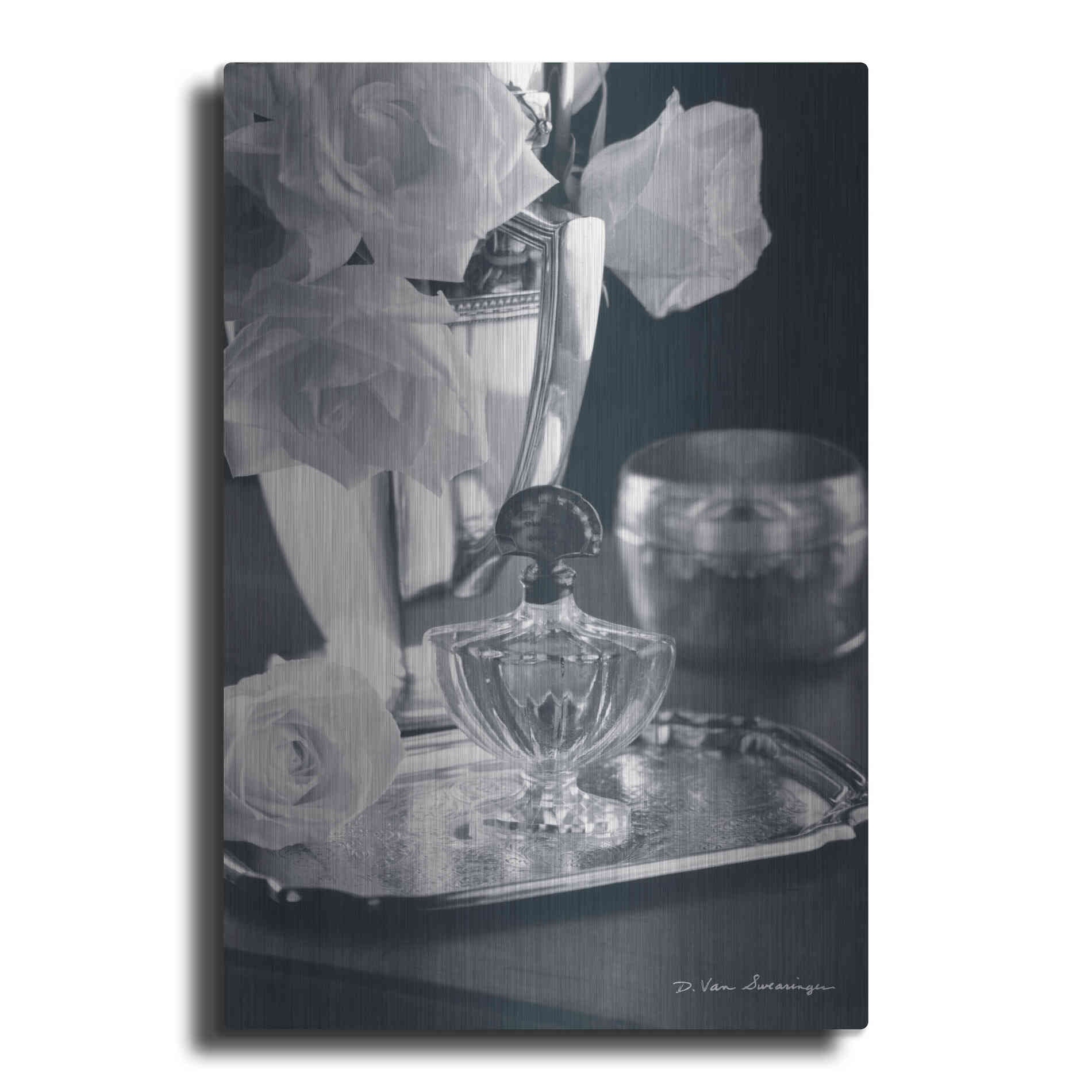 Luxe Metal Art 'Vintage Vanity IV' by Debra Van Swearingen, Metal Wall Art