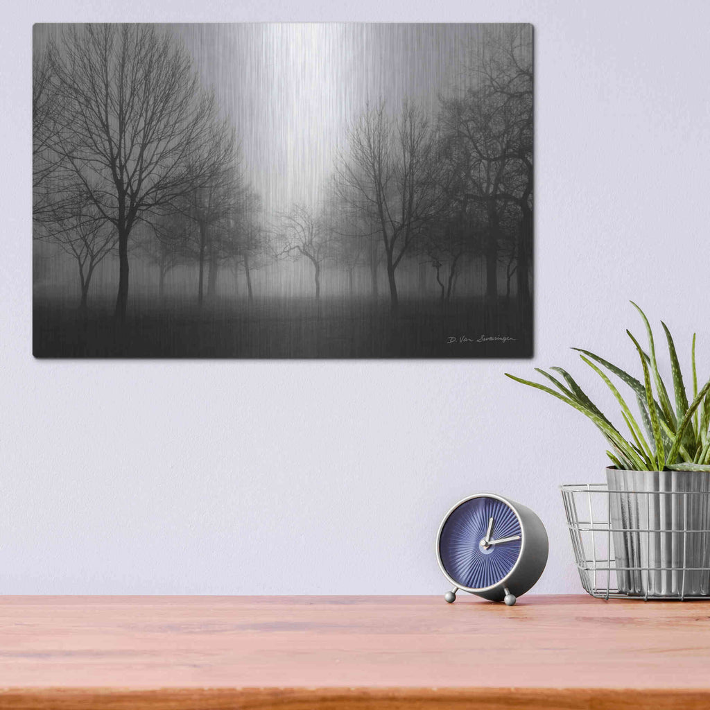 Luxe Metal Art 'Morning Mist' by Debra Van Swearingen, Metal Wall Art,16x12