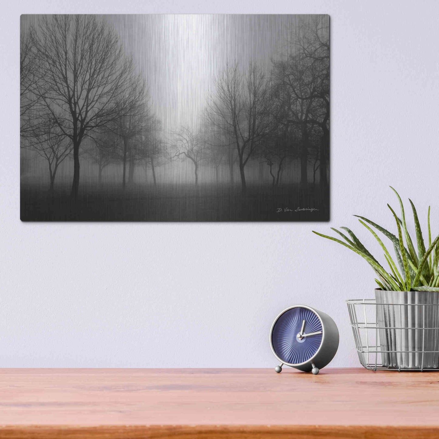 Luxe Metal Art 'Morning Mist' by Debra Van Swearingen, Metal Wall Art,16x12