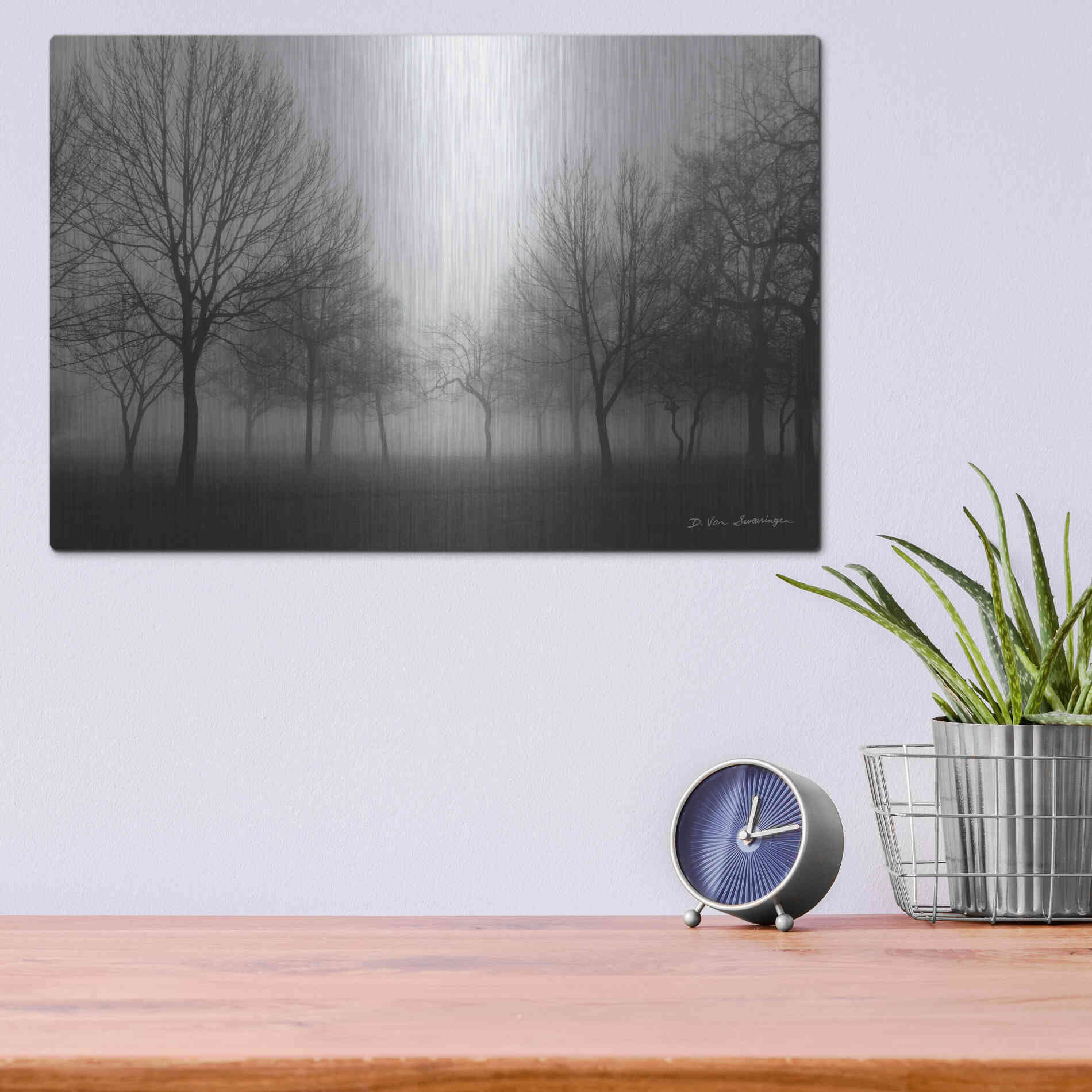Luxe Metal Art 'Morning Mist' by Debra Van Swearingen, Metal Wall Art,16x12