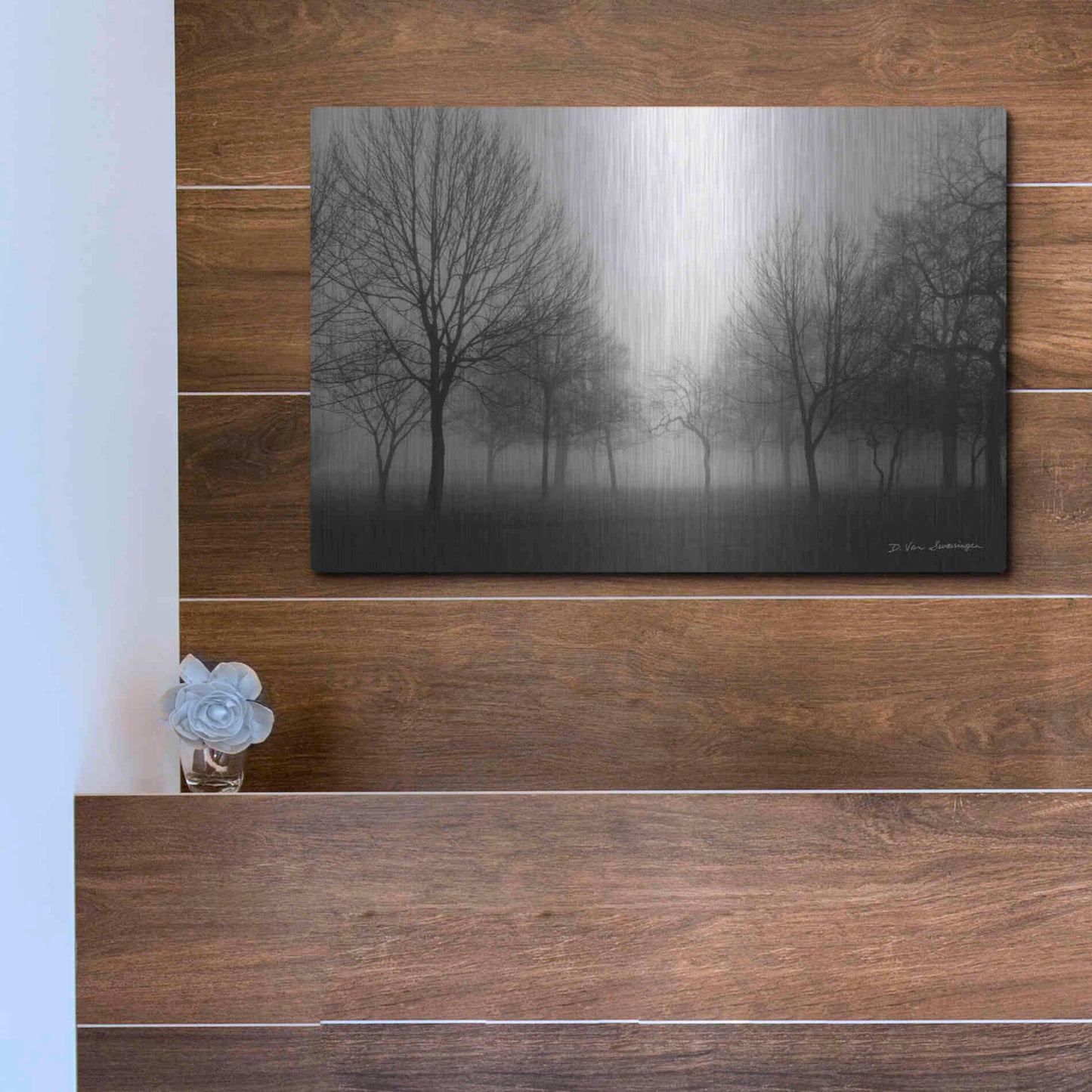 Luxe Metal Art 'Morning Mist' by Debra Van Swearingen, Metal Wall Art,16x12