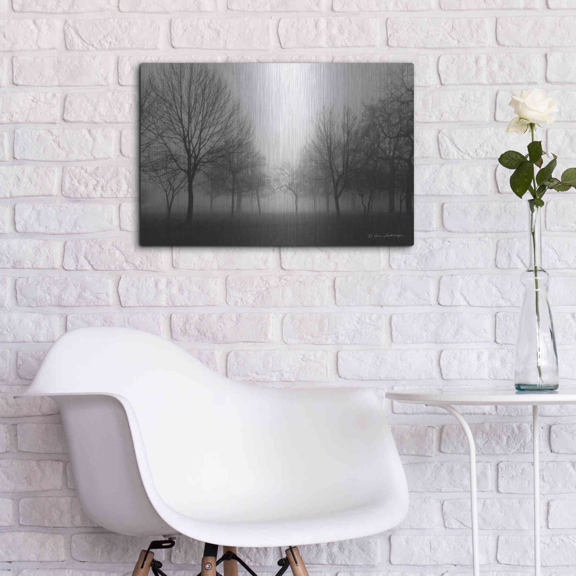 Luxe Metal Art 'Morning Mist' by Debra Van Swearingen, Metal Wall Art,24x16