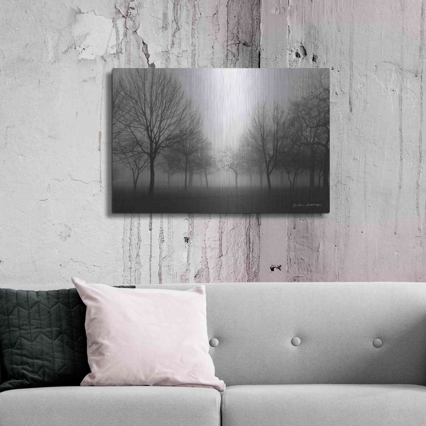 Luxe Metal Art 'Morning Mist' by Debra Van Swearingen, Metal Wall Art,36x24