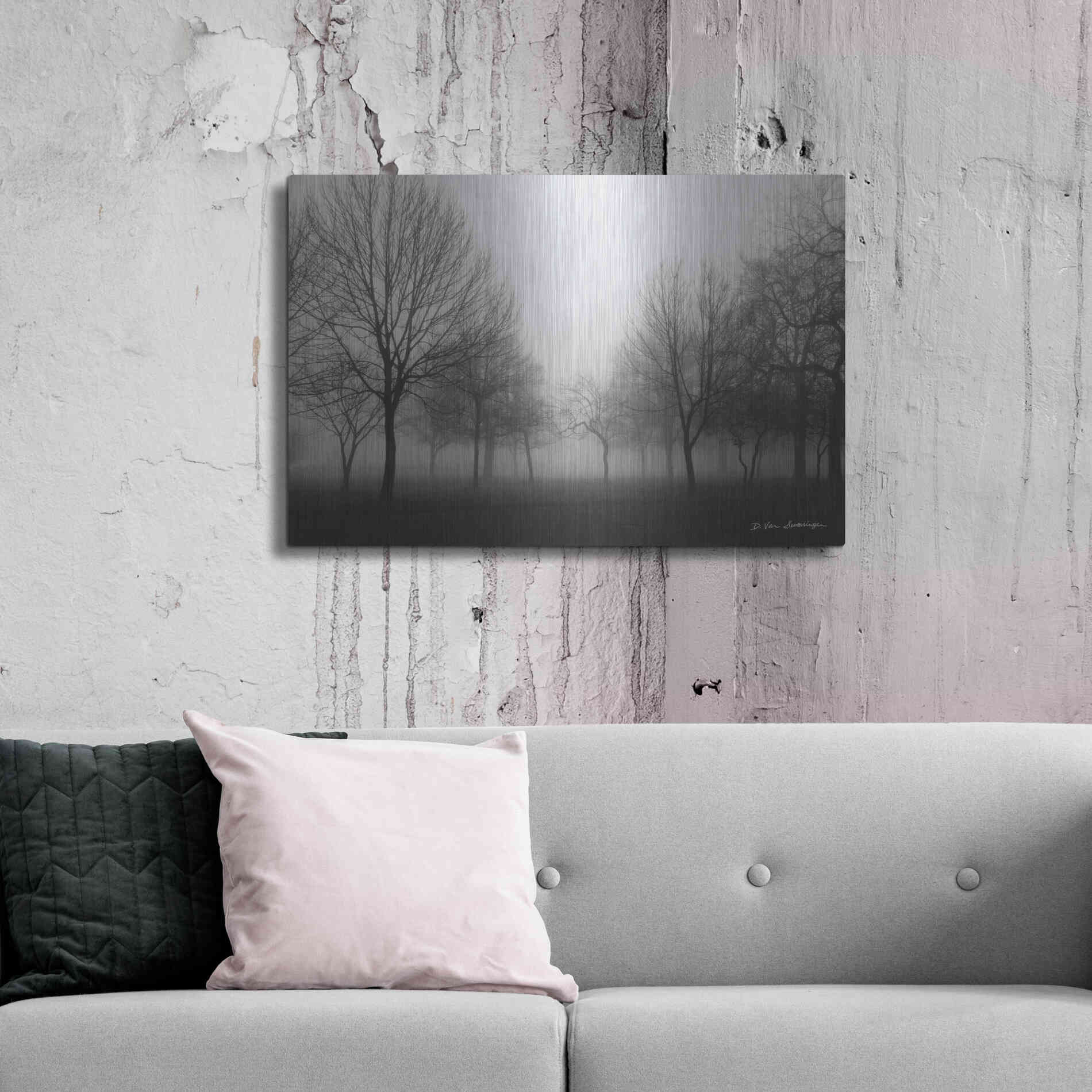 Luxe Metal Art 'Morning Mist' by Debra Van Swearingen, Metal Wall Art,36x24