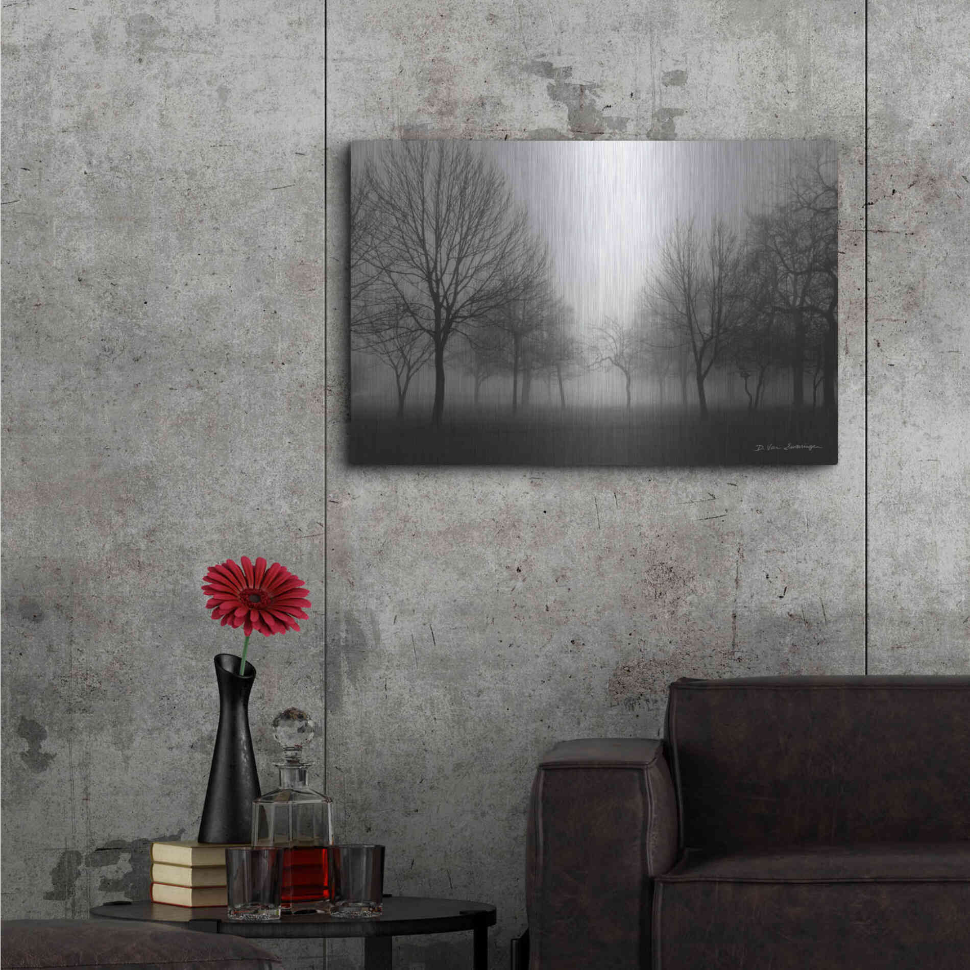 Luxe Metal Art 'Morning Mist' by Debra Van Swearingen, Metal Wall Art,36x24