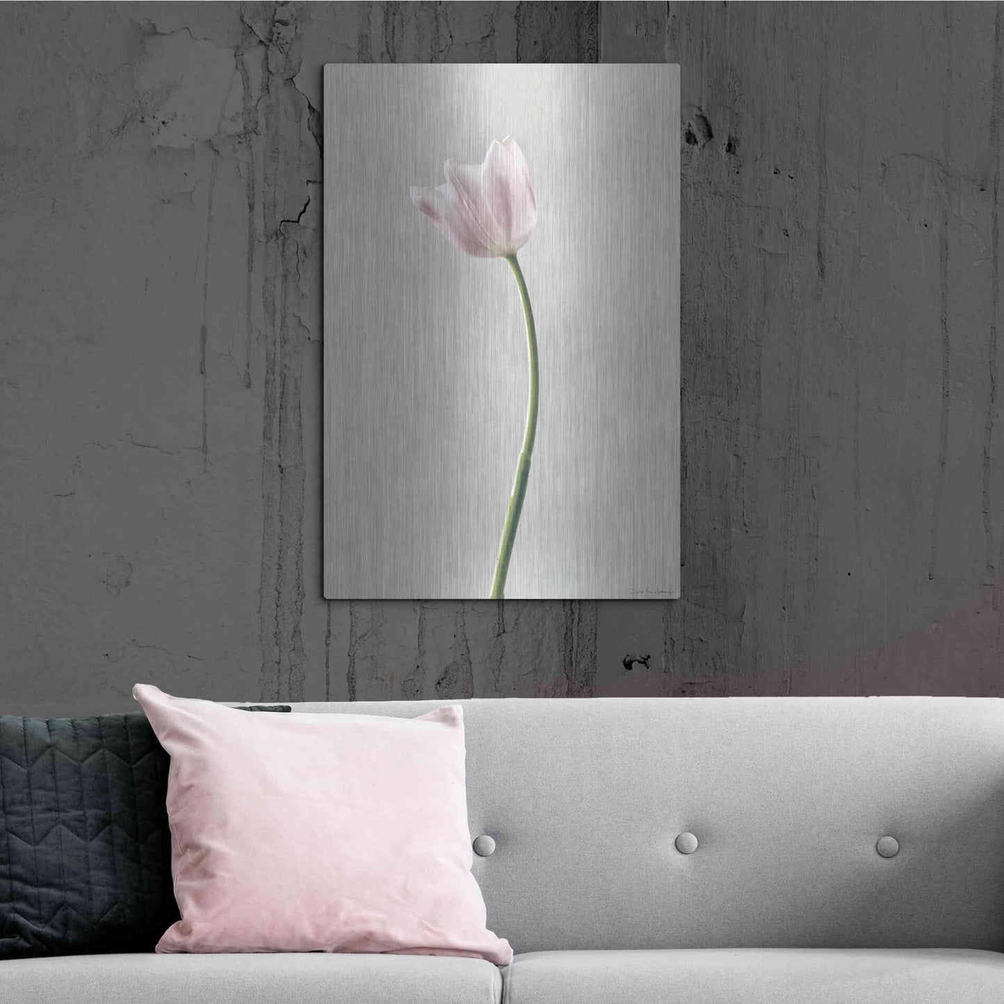 Luxe Metal Art 'Light Tulips I' by Debra Van Swearingen, Metal Wall Art,24x36