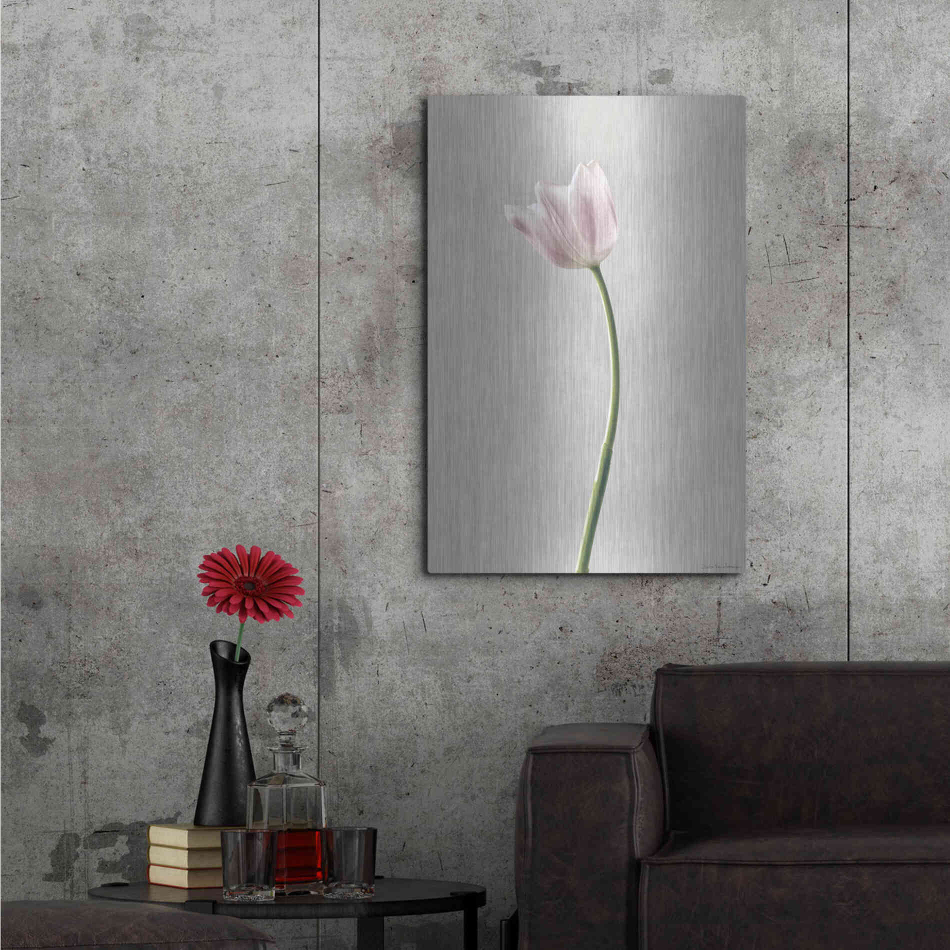 Luxe Metal Art 'Light Tulips I' by Debra Van Swearingen, Metal Wall Art,24x36