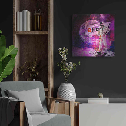 Luxe Metal Art 'Bitcoin to the Moon' Metal Wall Art,24x24