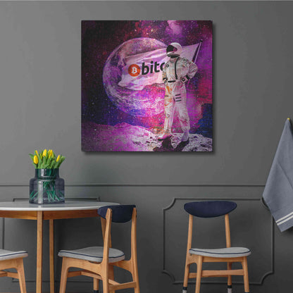 Luxe Metal Art 'Bitcoin to the Moon' Metal Wall Art,36x36