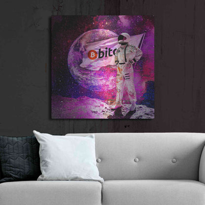 Luxe Metal Art 'Bitcoin to the Moon' Metal Wall Art,36x36