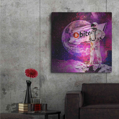 Luxe Metal Art 'Bitcoin to the Moon' Metal Wall Art,36x36