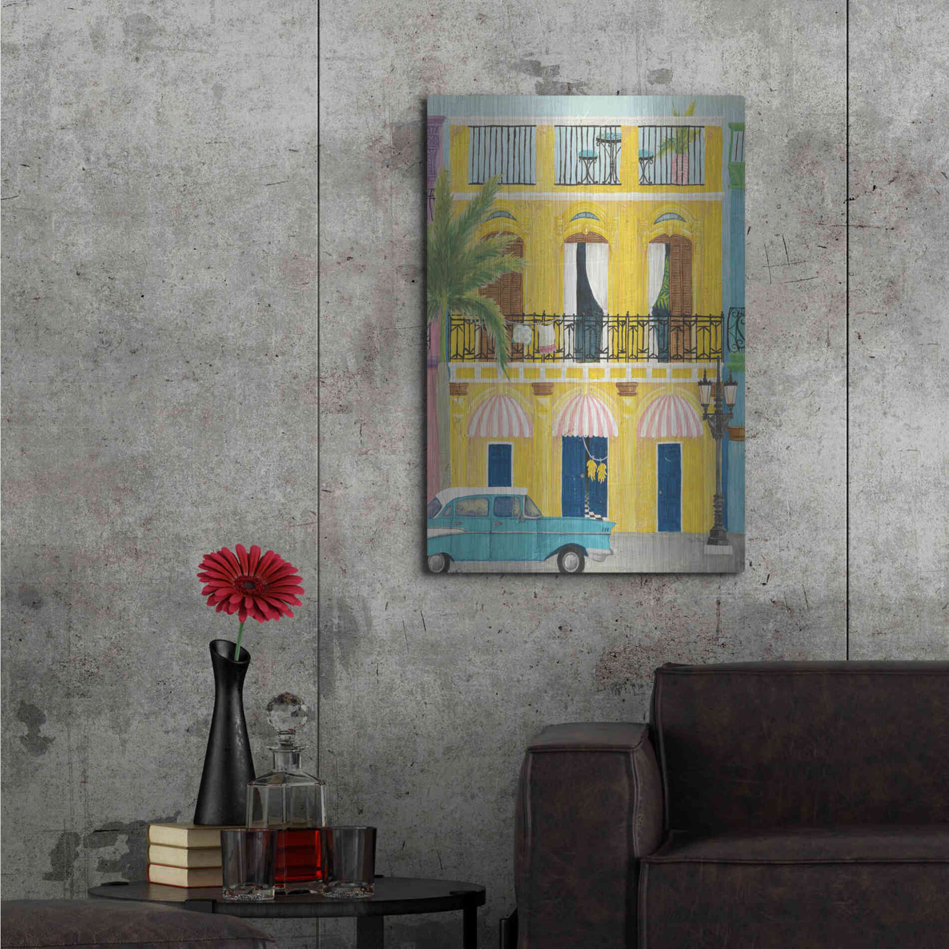 Luxe Metal Art 'Havana V' by Elyse DeNeige, Metal Wall Art,24x36