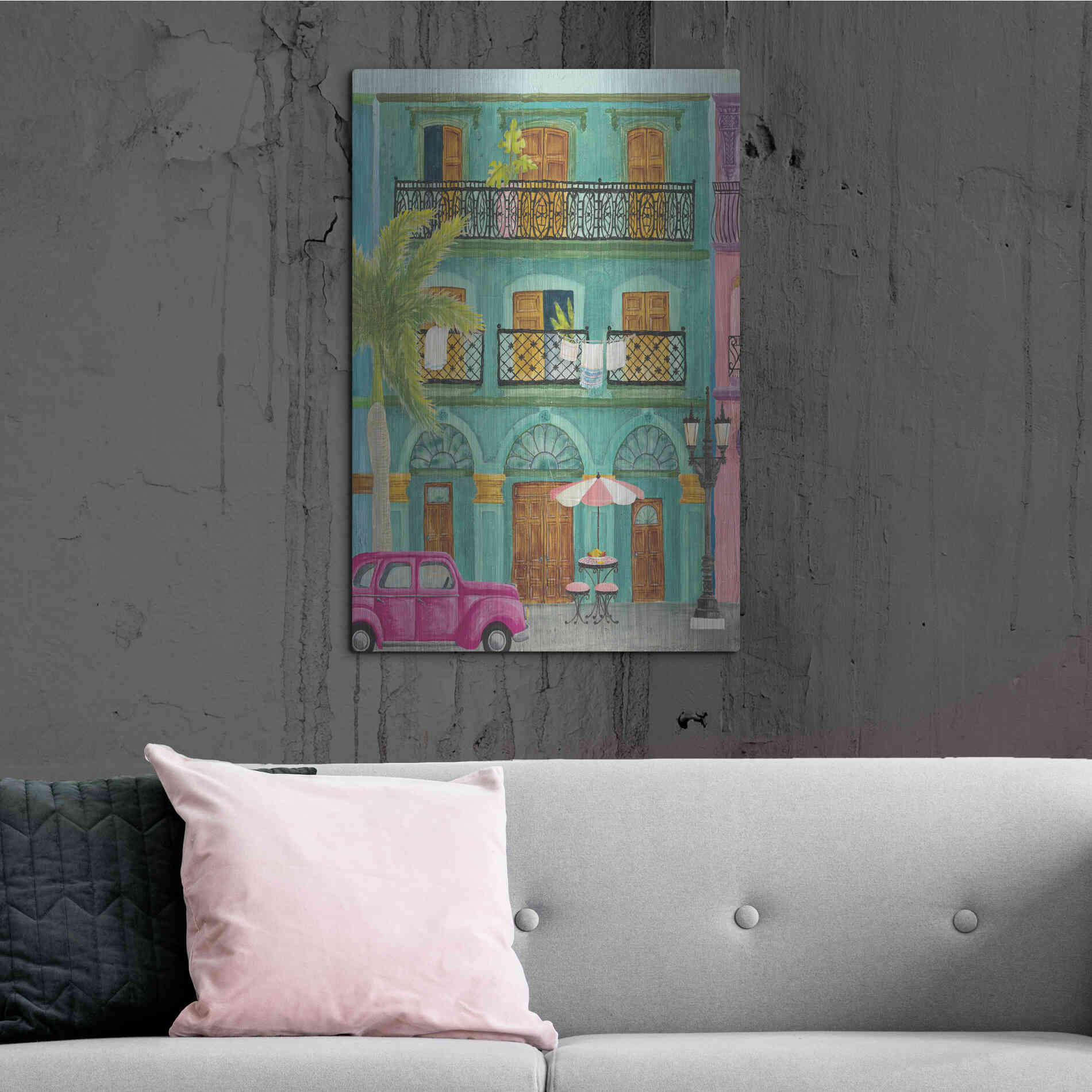 Luxe Metal Art 'Havana III' by Elyse DeNeige, Metal Wall Art,24x36