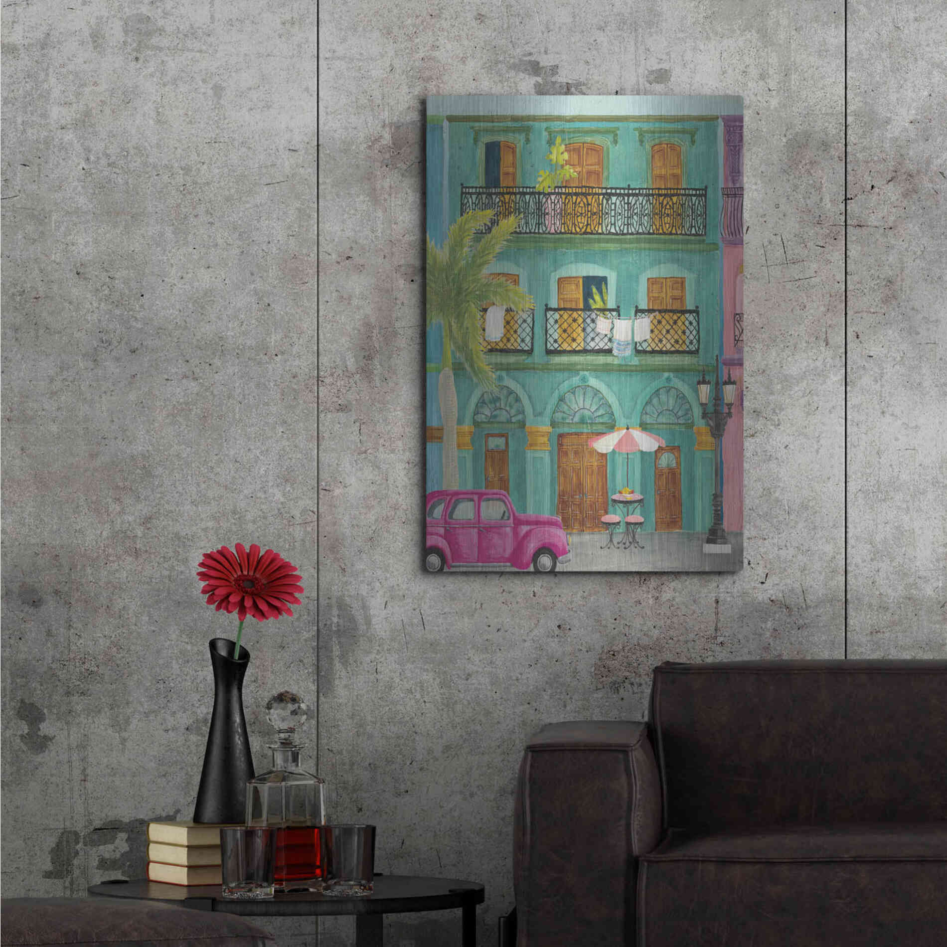 Luxe Metal Art 'Havana III' by Elyse DeNeige, Metal Wall Art,24x36