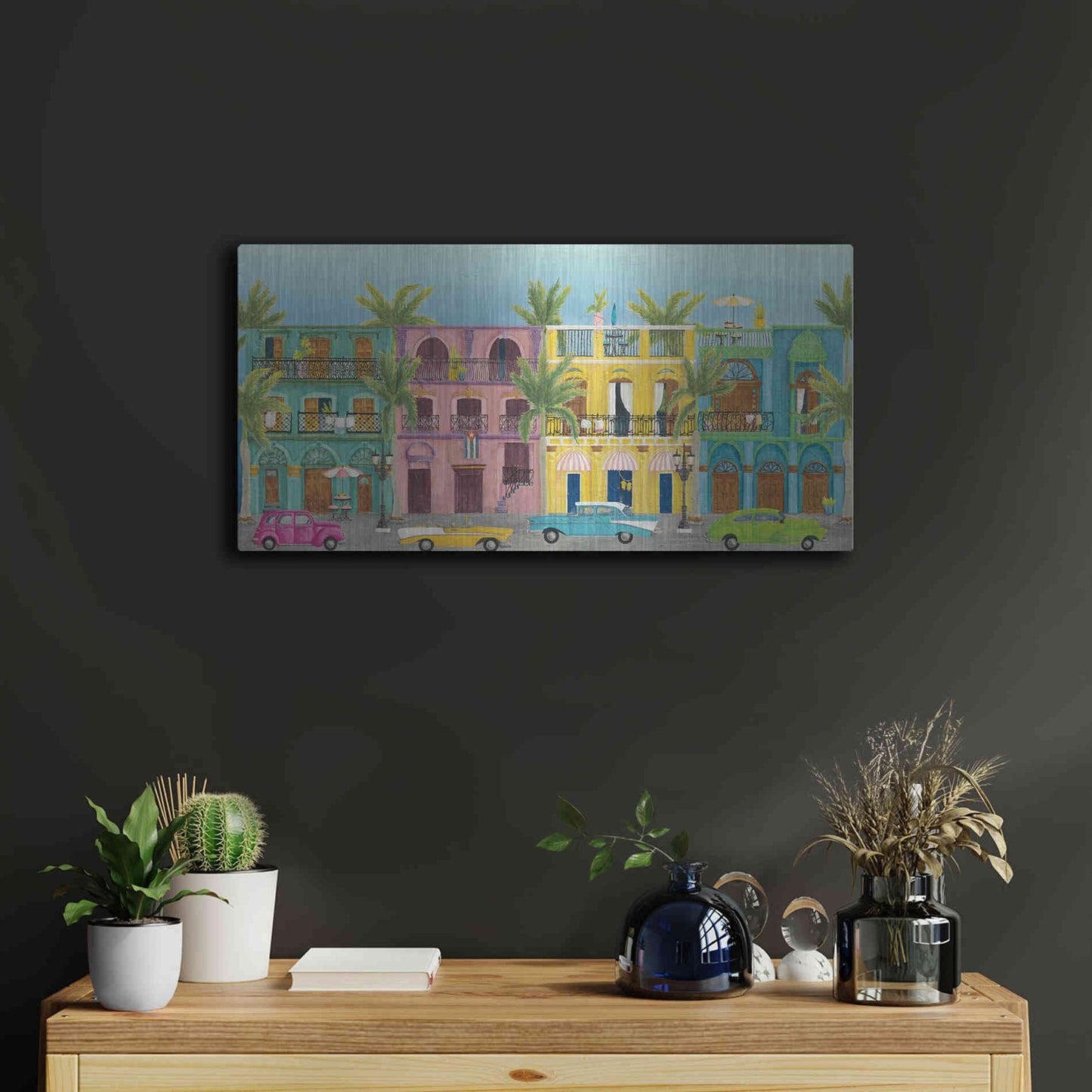 Luxe Metal Art 'Havana I' by Elyse DeNeige, Metal Wall Art,24x12