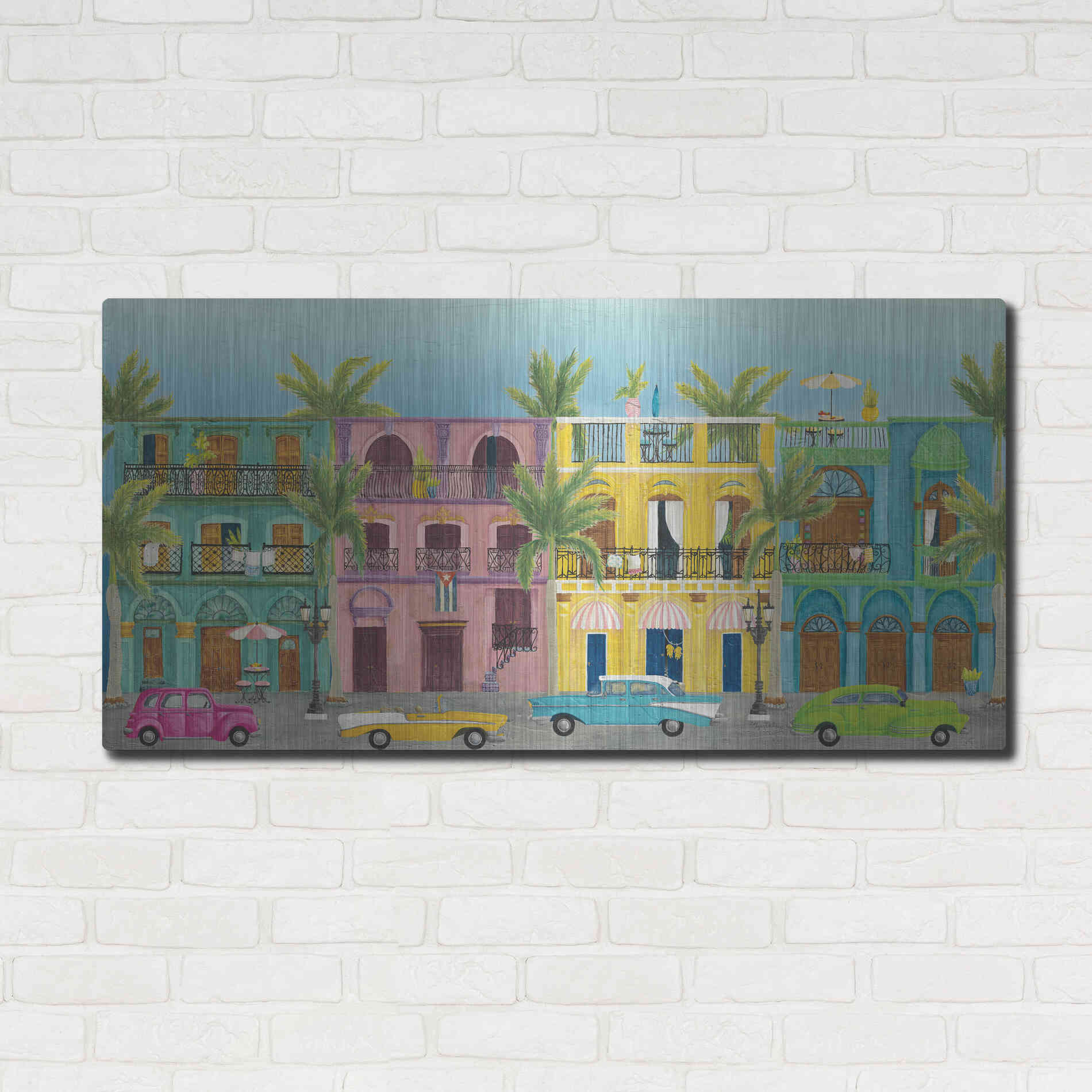 Luxe Metal Art 'Havana I' by Elyse DeNeige, Metal Wall Art,48x24