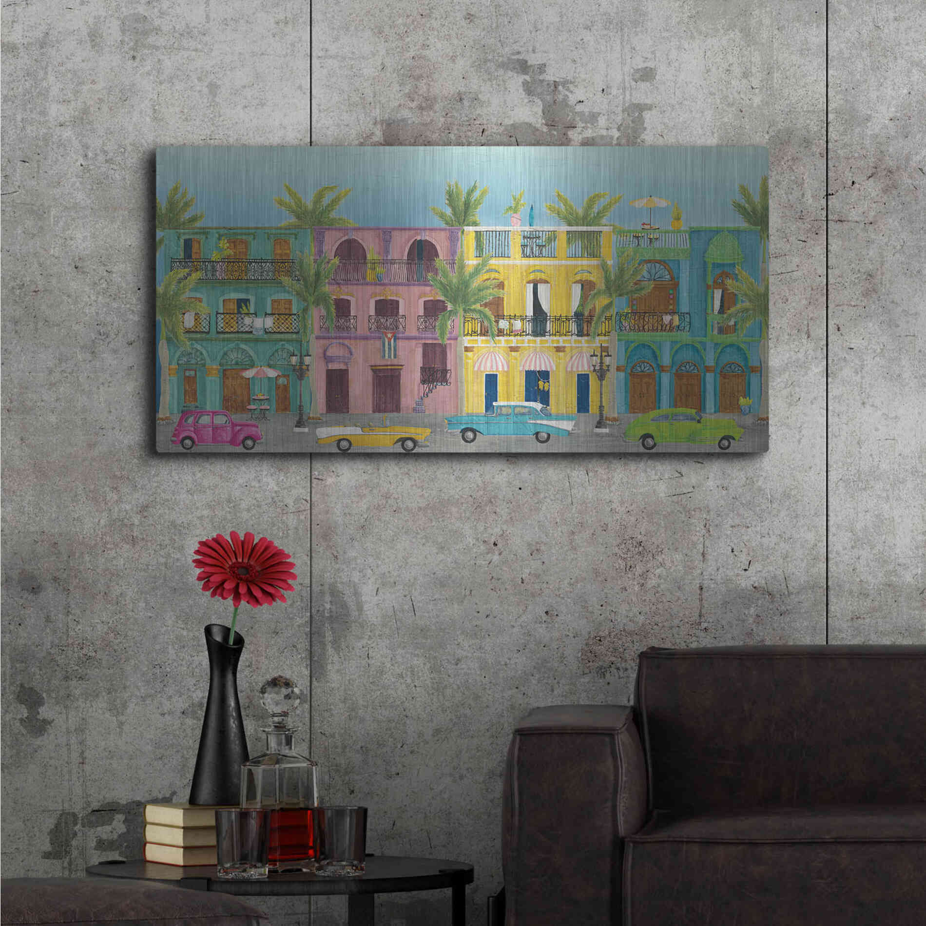 Luxe Metal Art 'Havana I' by Elyse DeNeige, Metal Wall Art,48x24