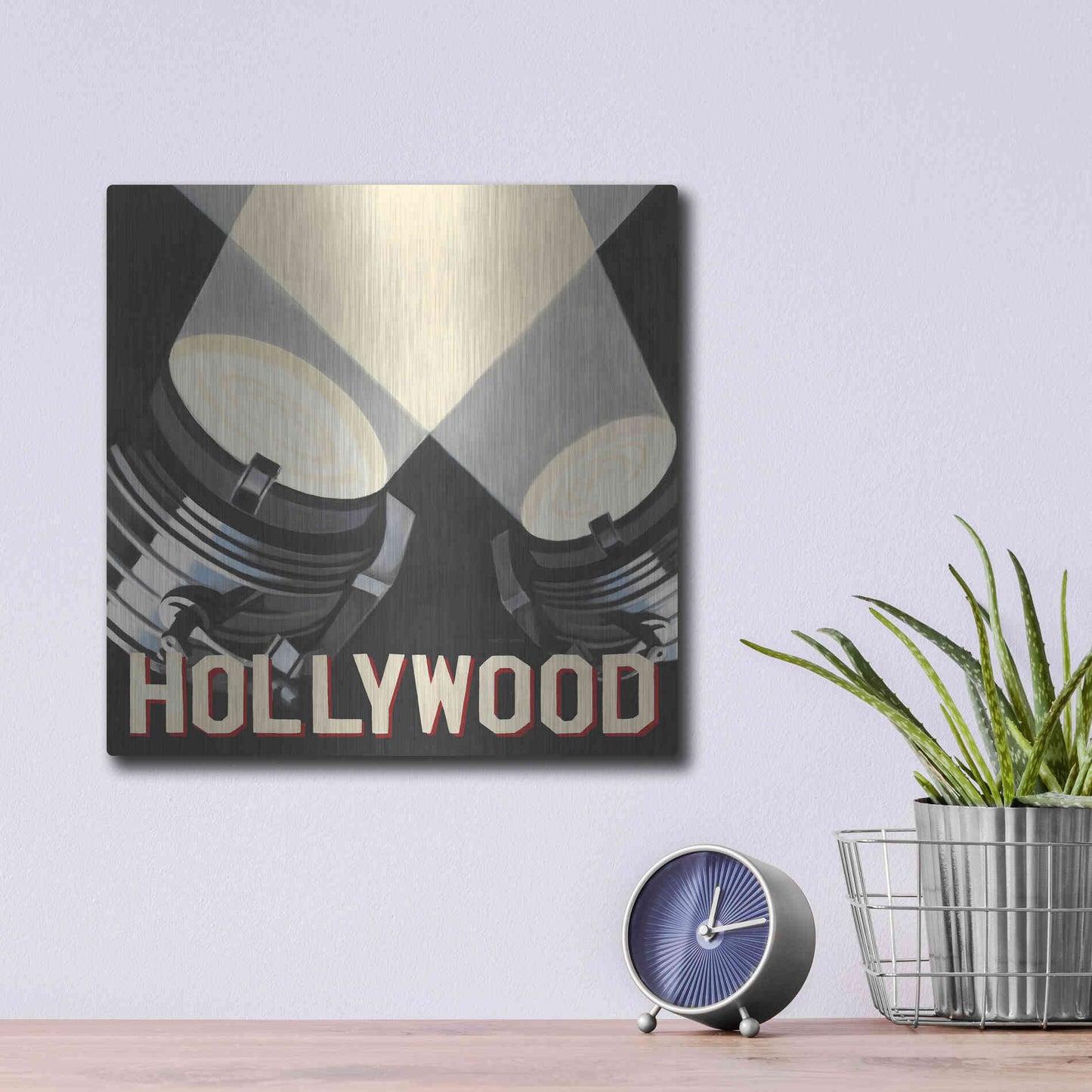 Luxe Metal Art 'Hollywood' by Marco Fabiano, Metal Wall Art,12x12