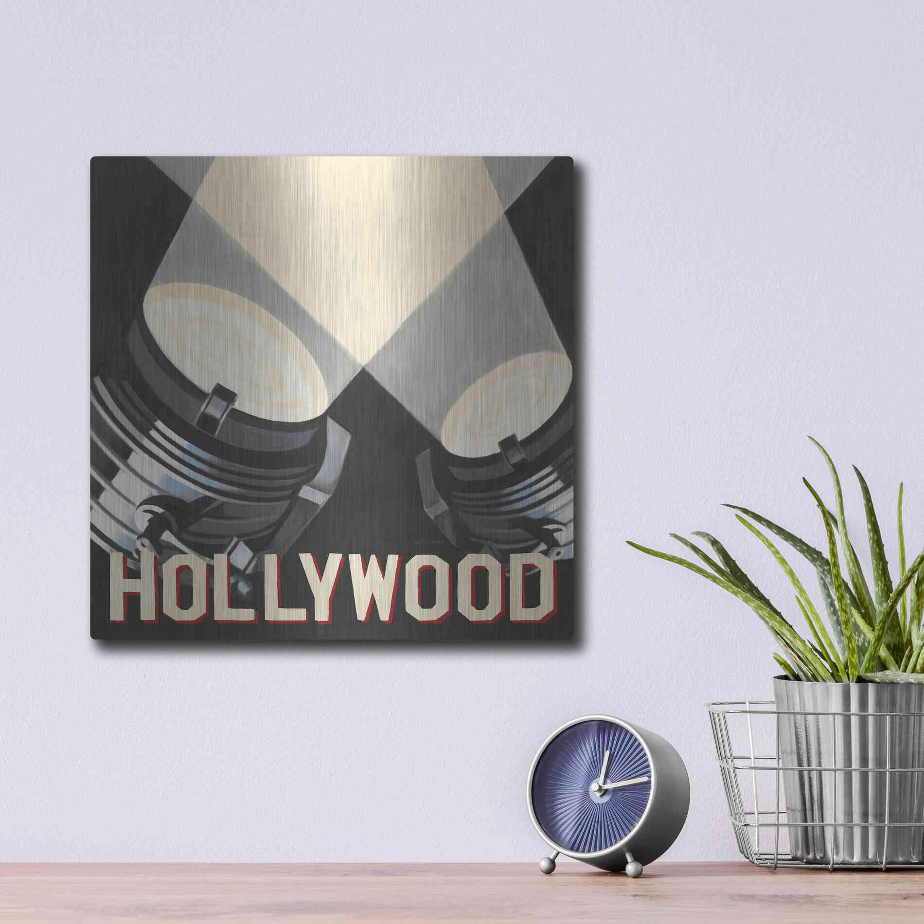 Luxe Metal Art 'Hollywood' by Marco Fabiano, Metal Wall Art,12x12