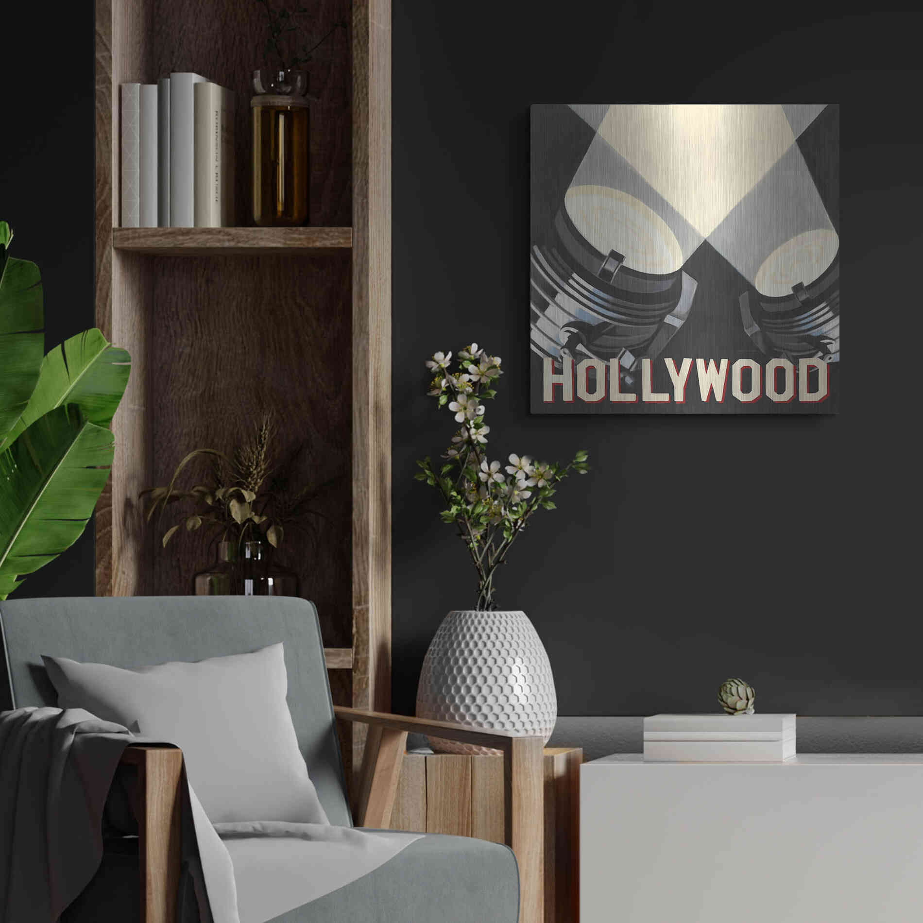 Luxe Metal Art 'Hollywood' by Marco Fabiano, Metal Wall Art,24x24