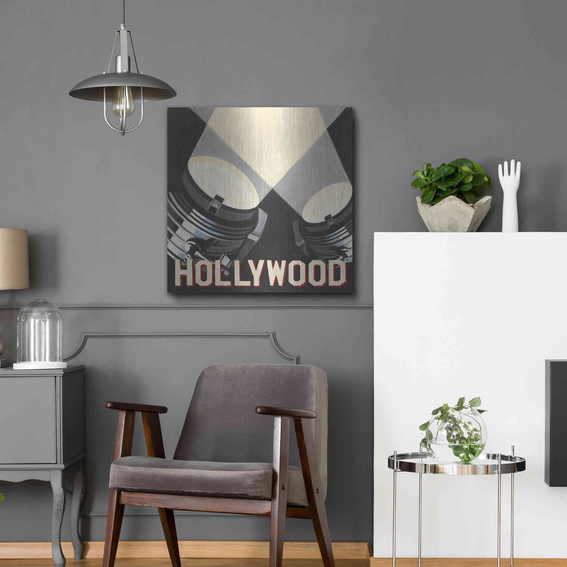 Luxe Metal Art 'Hollywood' by Marco Fabiano, Metal Wall Art,24x24