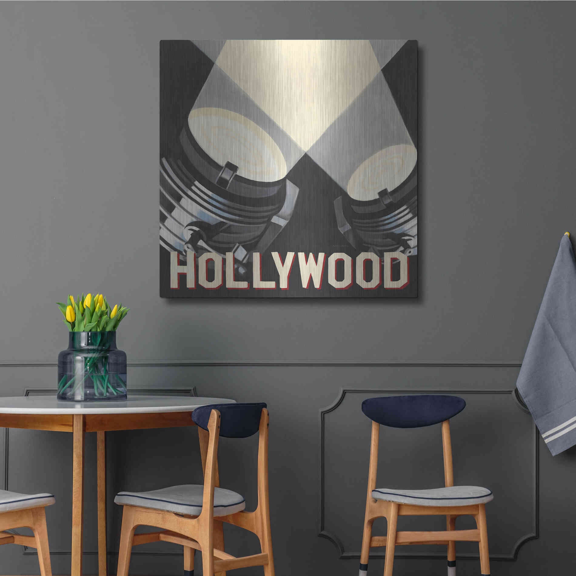 Luxe Metal Art 'Hollywood' by Marco Fabiano, Metal Wall Art,36x36
