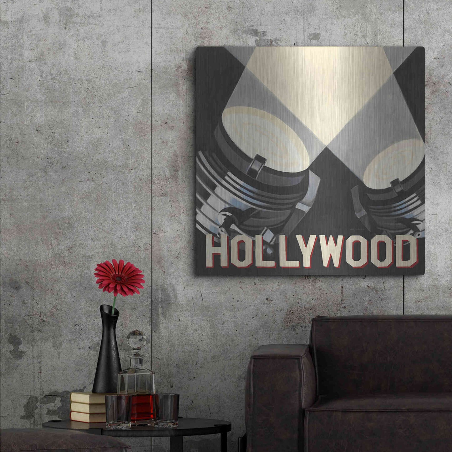 Luxe Metal Art 'Hollywood' by Marco Fabiano, Metal Wall Art,36x36