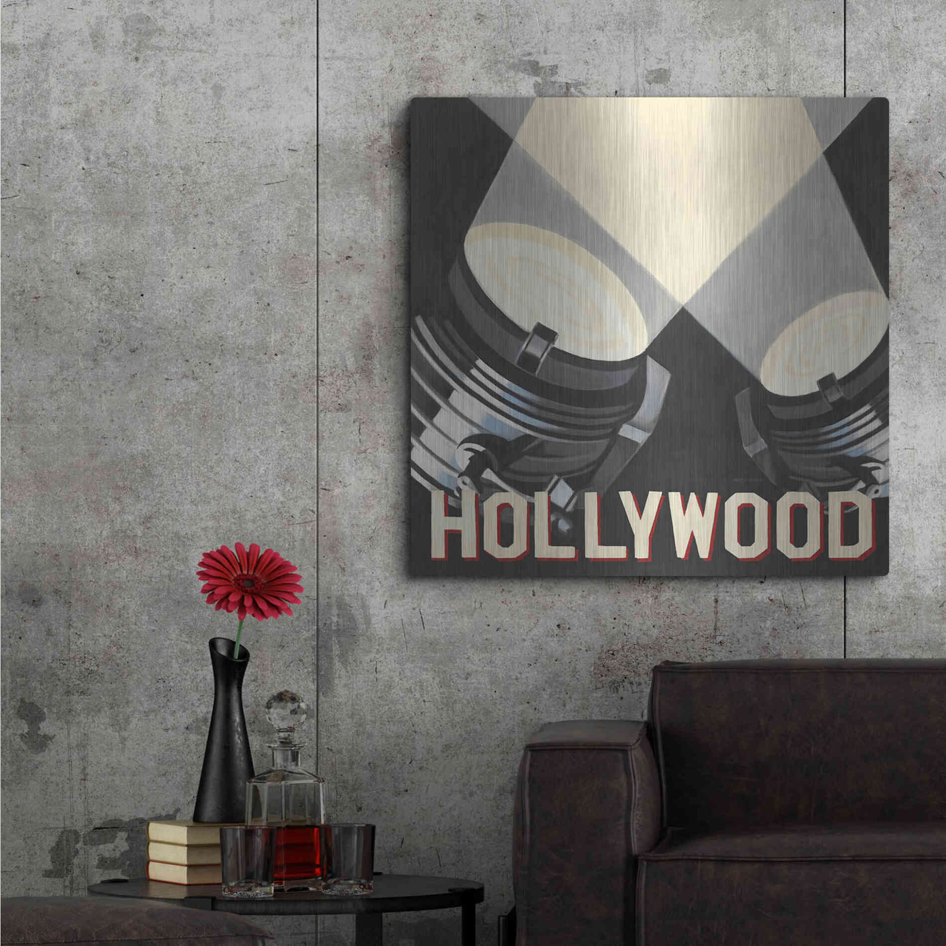 Luxe Metal Art 'Hollywood' by Marco Fabiano, Metal Wall Art,36x36