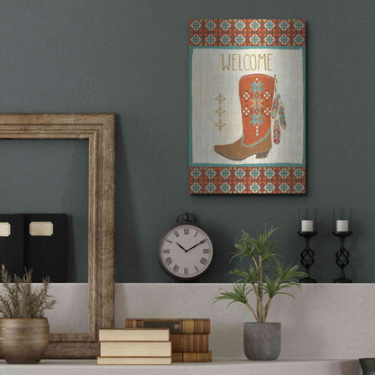 Luxe Metal Art 'Southwest at Heart IV FLAG' by Veronique Charron, Metal Wall Art,12x16